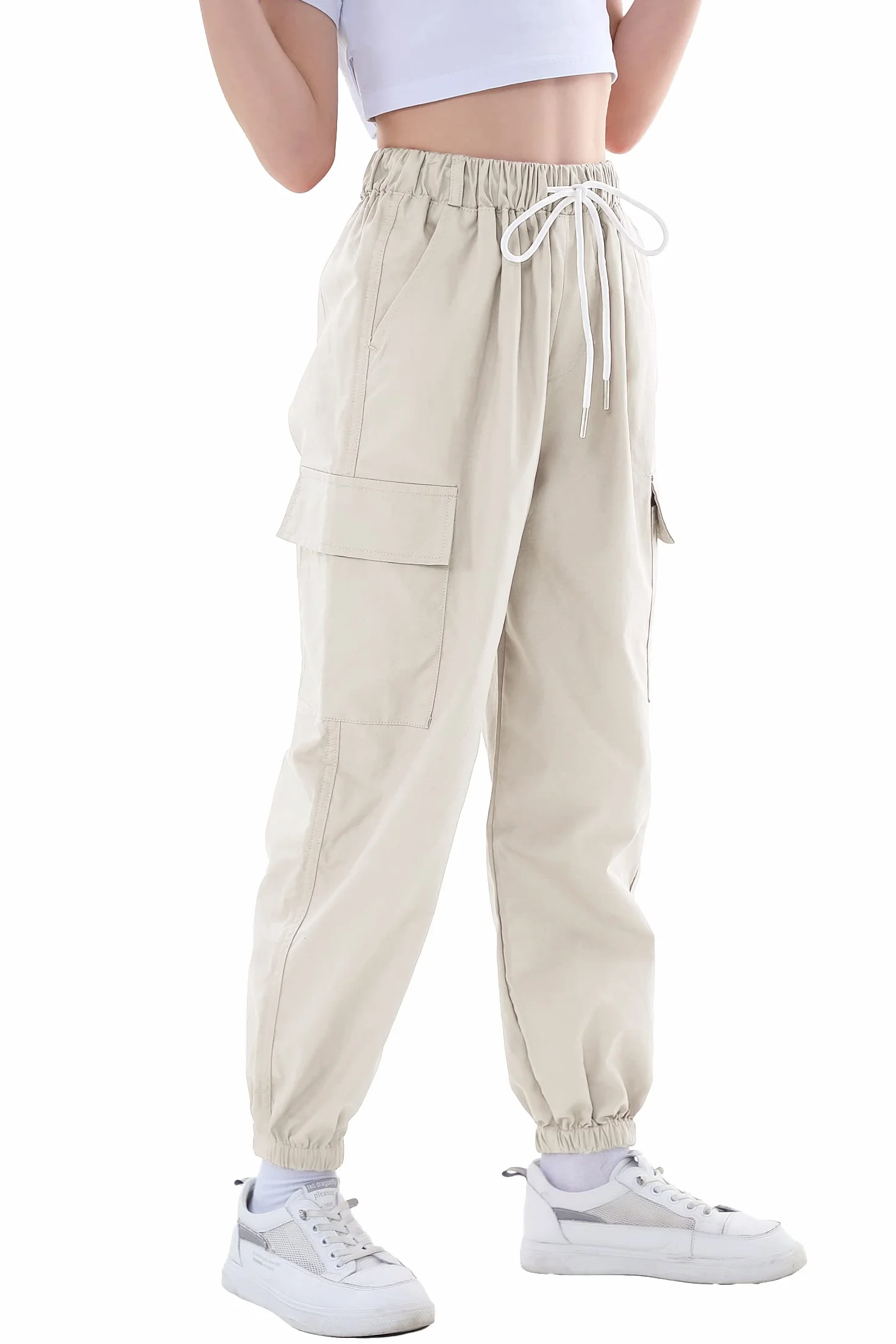 Rolanko Pantalones Cargo Elásticos para Niños Jogger Streetwear Danza