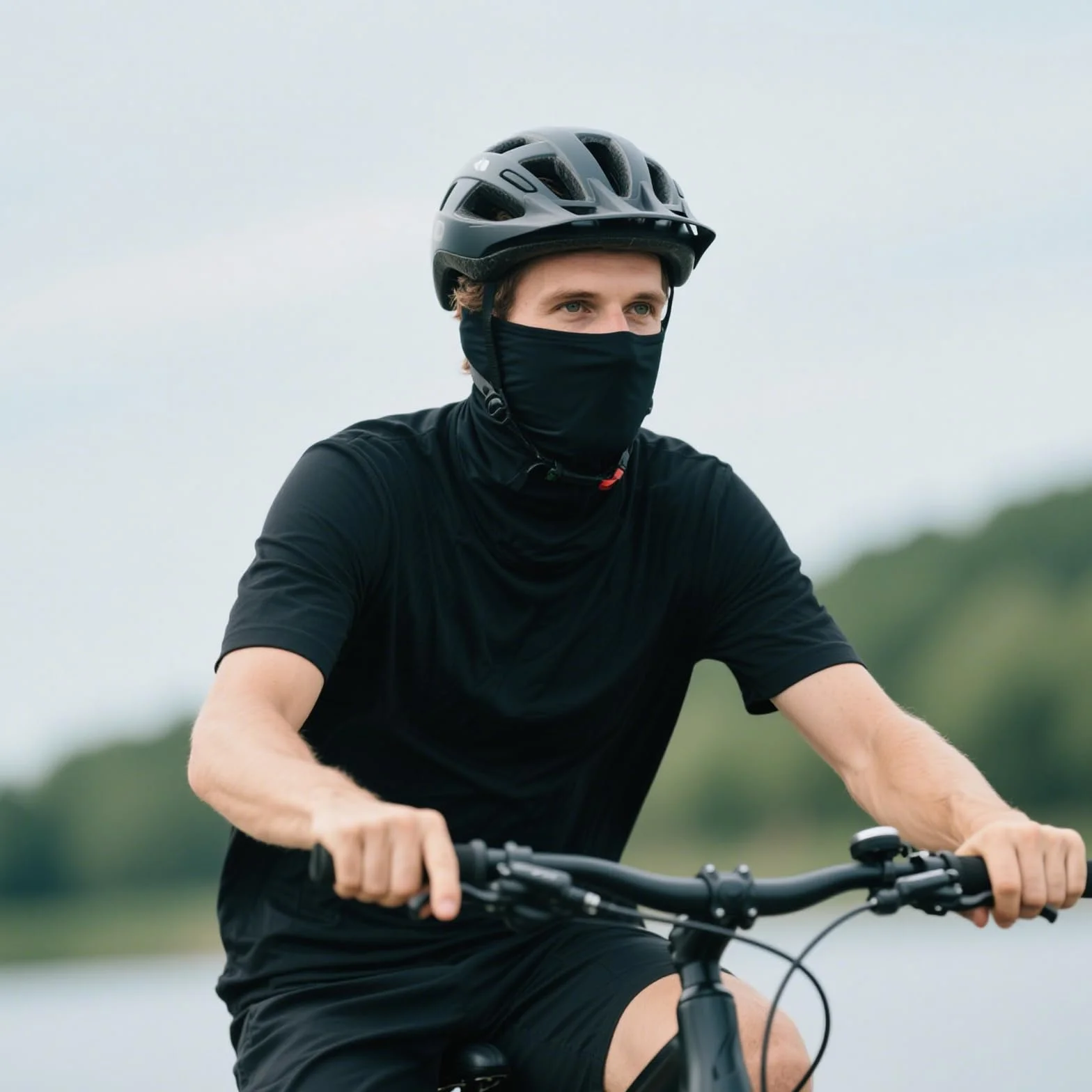 Máscara de Pasamontañas Protector UV para Bicicleta Motocicleta Esquí Hombre Mujer Negro (3 Piezas)