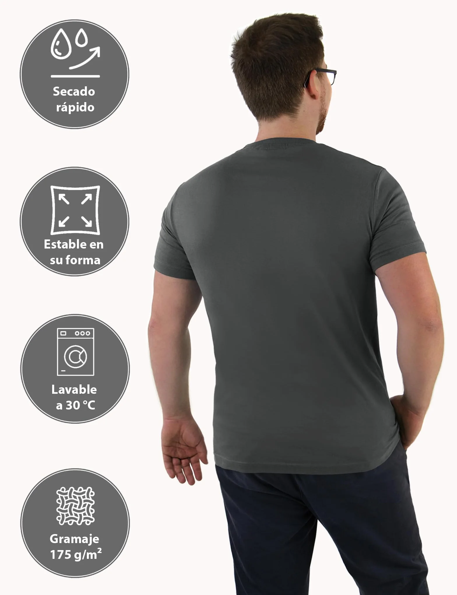 ALPIDEX T-Shirt Hombre Pack 5 Cuello V 100% Algodón Manga Corta Unicolor S-5XL