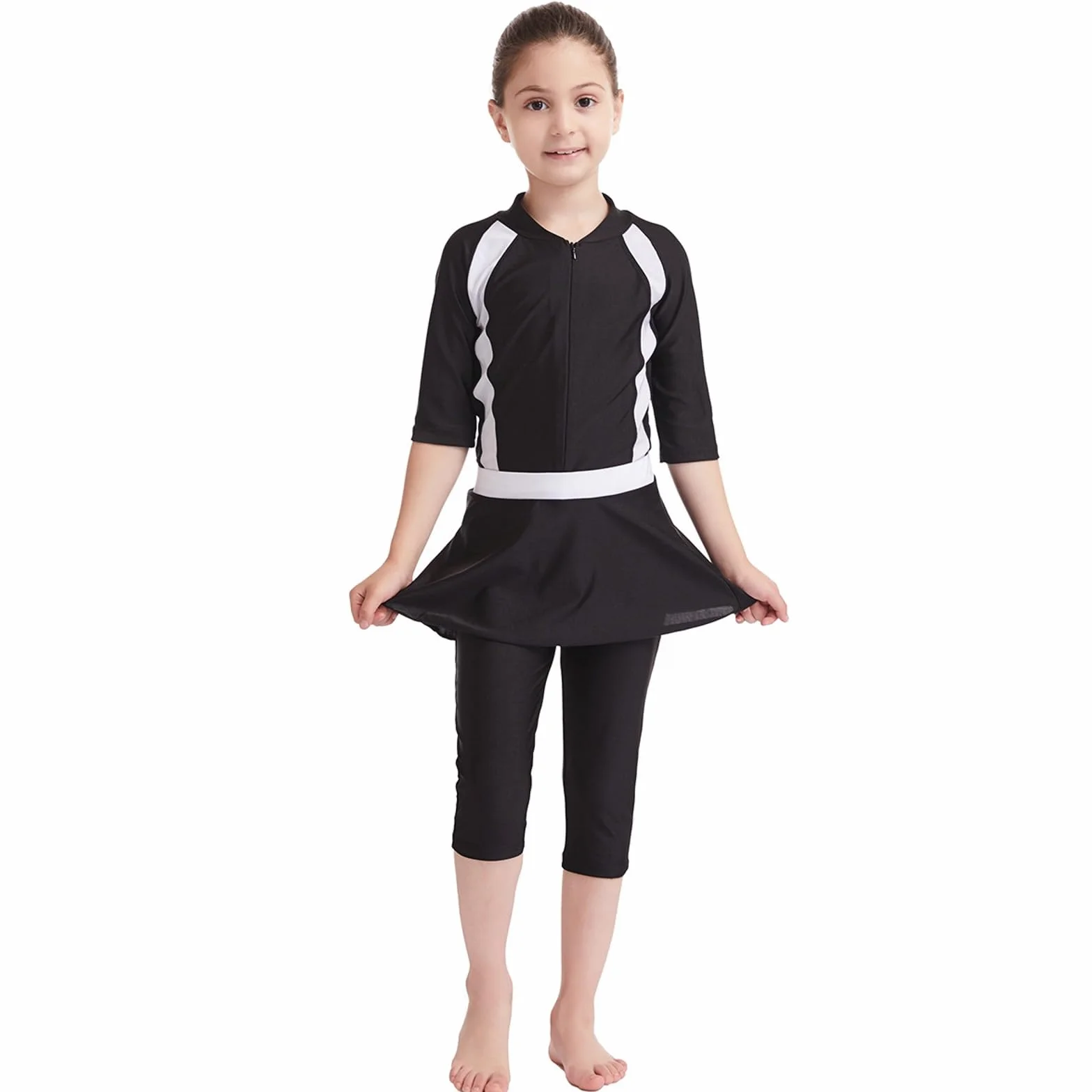 Burkini Niña Traje de Baño Islámico Cuerpo Completo Manga Larga