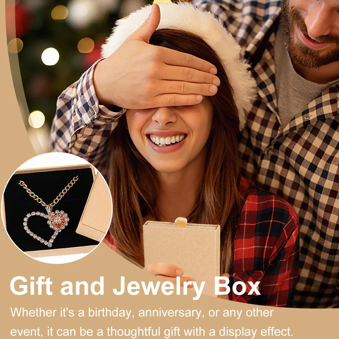 XPEX Caja de Regalo de Joyería Pequeña Blanca Cuadrada Extraíble 3 Piezas