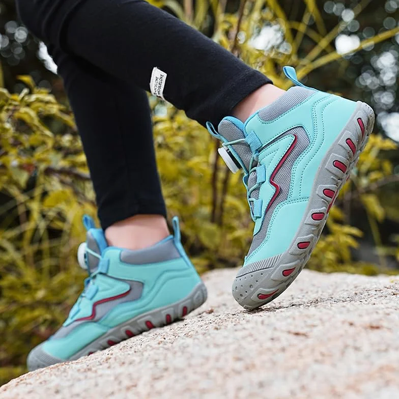 Zapatillas Descalzas Niños Zero Drop Mid Hiking Shoes Antideslizante Ligeras Barefoot Minimalistas Transpirable Unisex 27-37EU