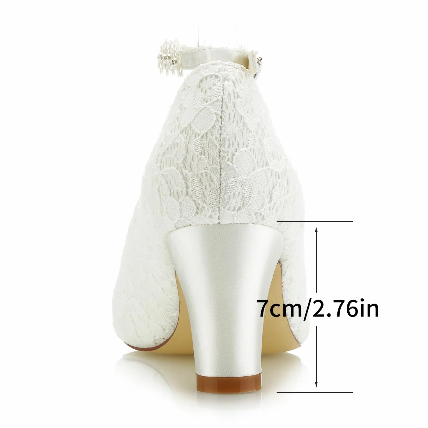 Zapatos de Novia JIAJIA 62311A Tacón Grueso 7cm Satén Flores Boda
