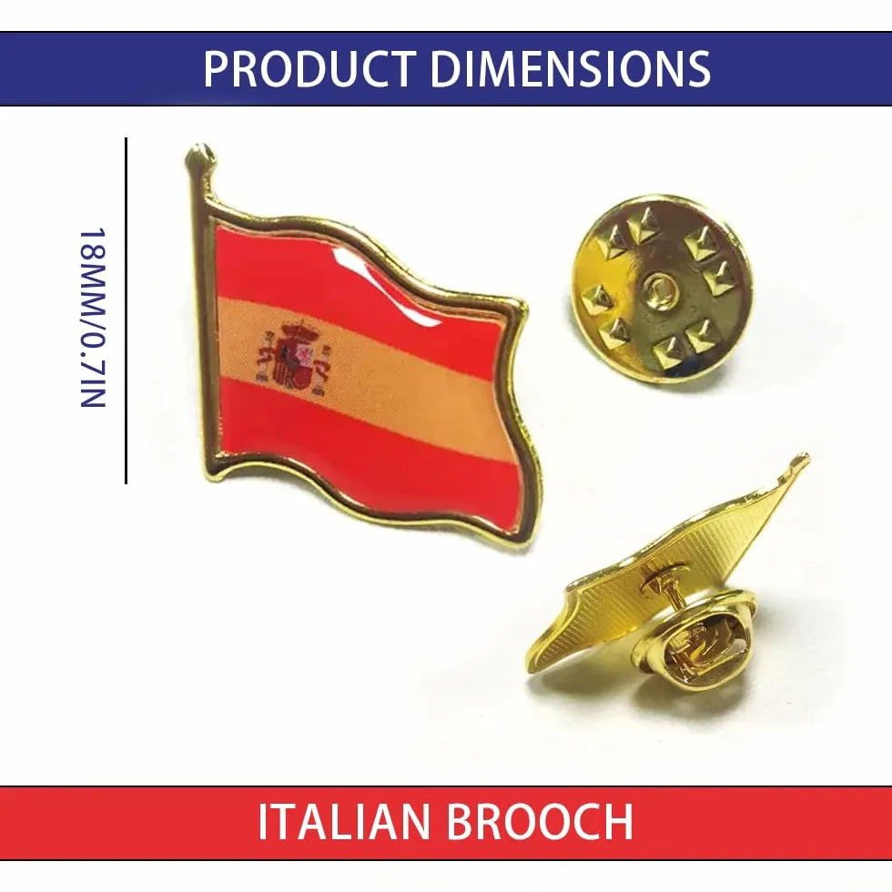 Bandera de España Pin Badge Metal Esmalte Broche Español 10 Piezas