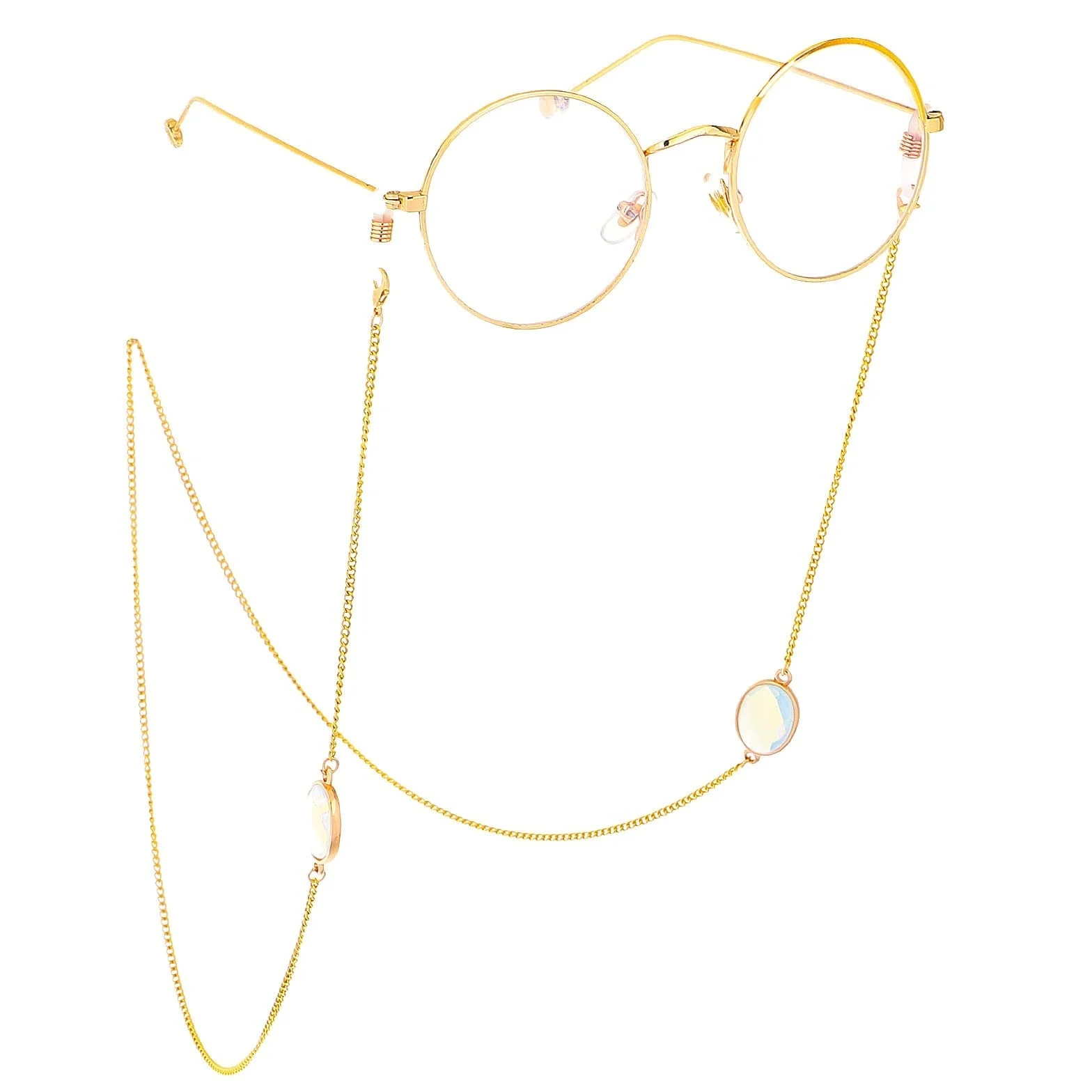 HOOENG Cadenas de anteojos for Mujer, retenedor de Gafas de Metal con Cuentas, Correas de Gafas de Sol a la Moda, retenedor de Gafas