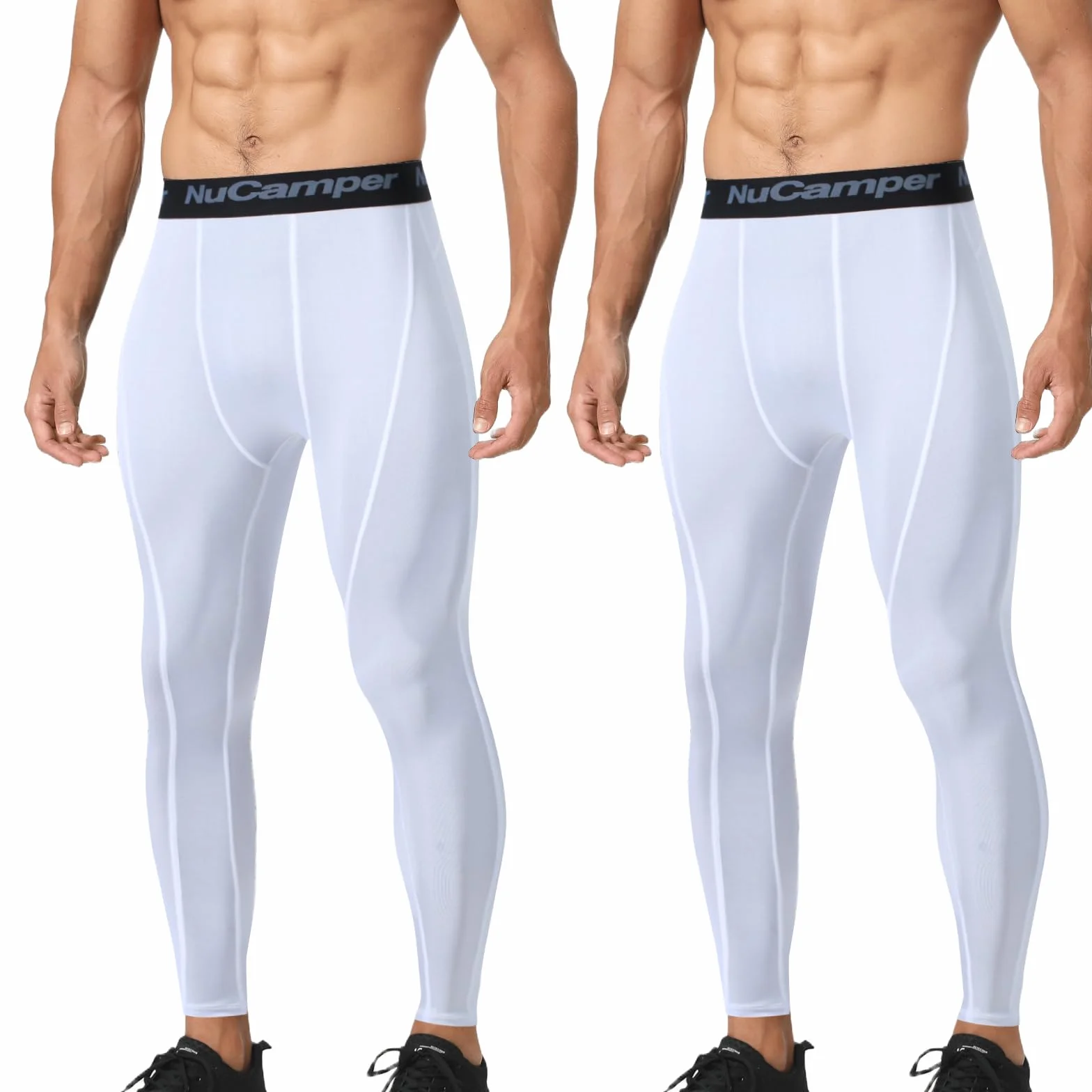 NuCamper Pantalones de Compresión para Hombres, Correr Baselayer Leggings, Secado Rápido, Entrenamiento Atlético
