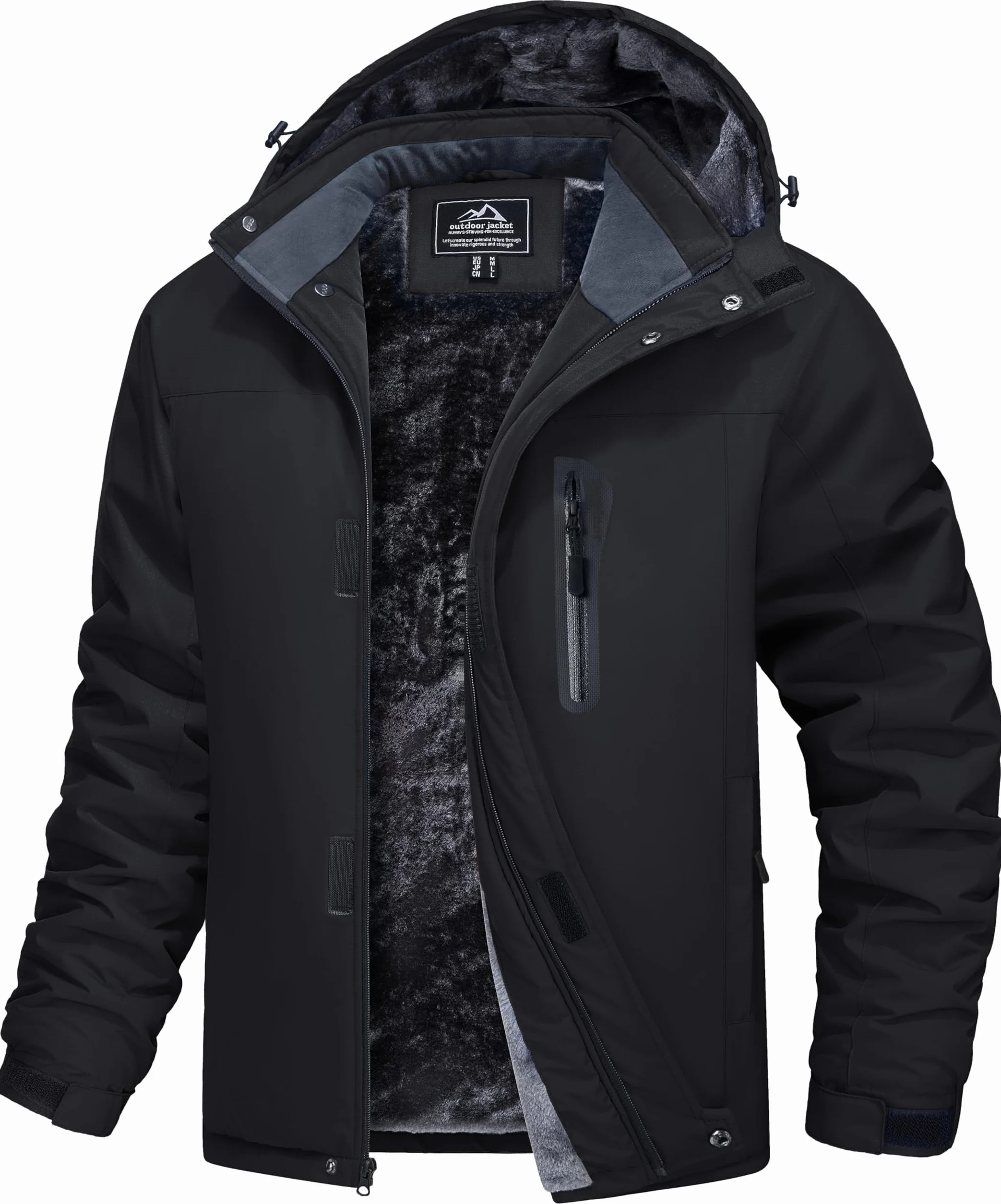 MAGCOMSEN Chaqueta de esquí impermeable Parka cortaviento con capucha