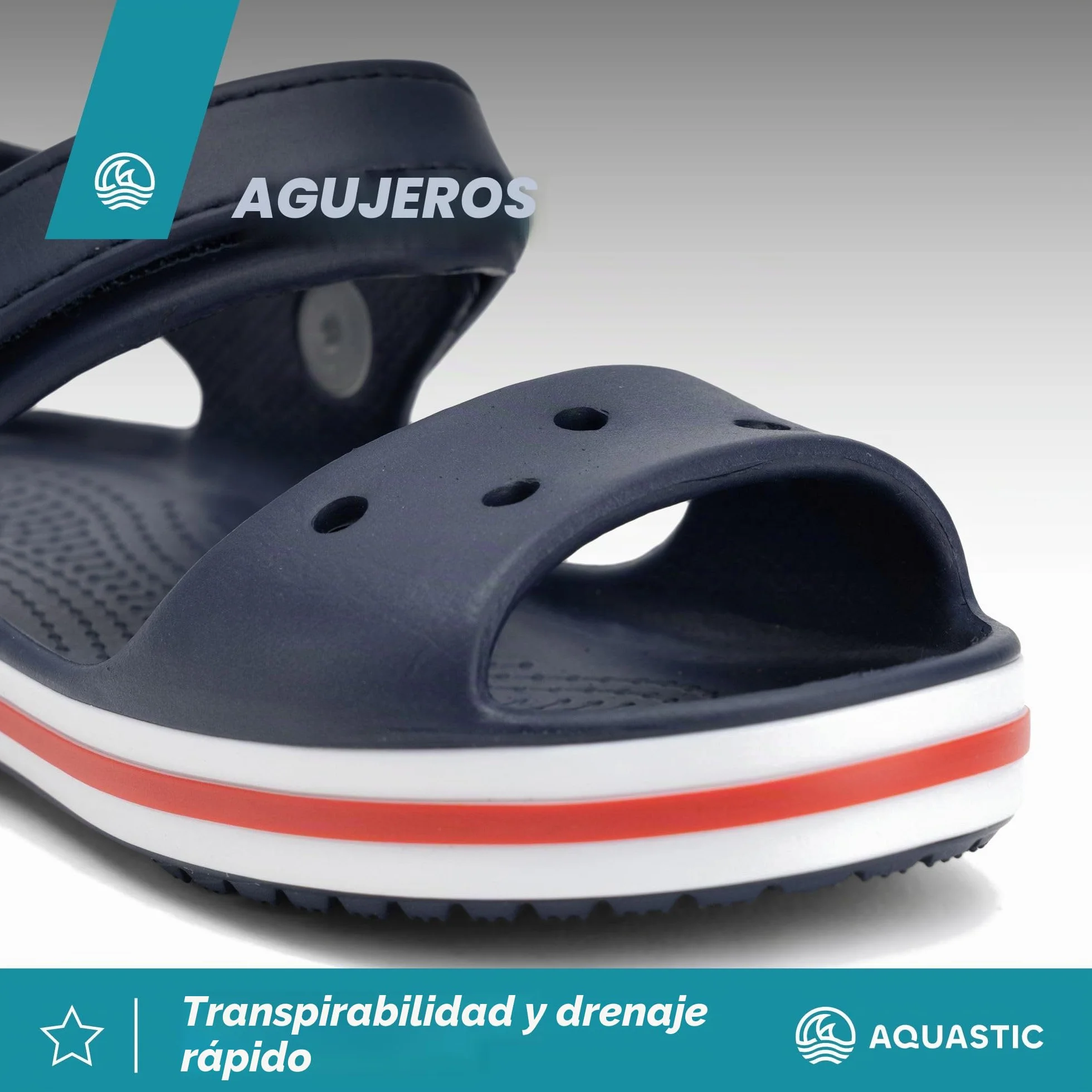 AQUASTIC Sandi Jr, Sandalia Unisex niños