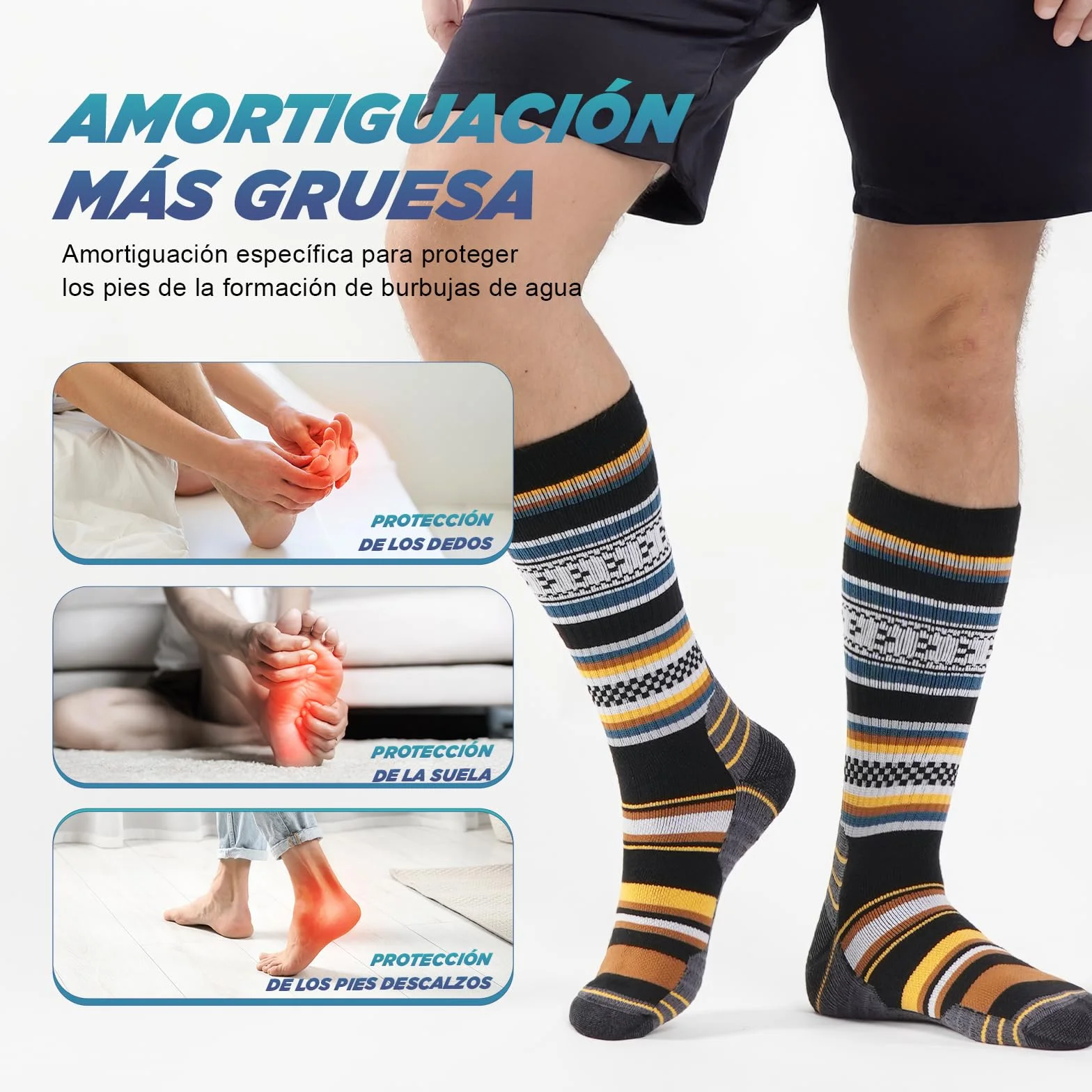 Calcetines Térmicos de Lana Merino para Hombre Invierno Trekking