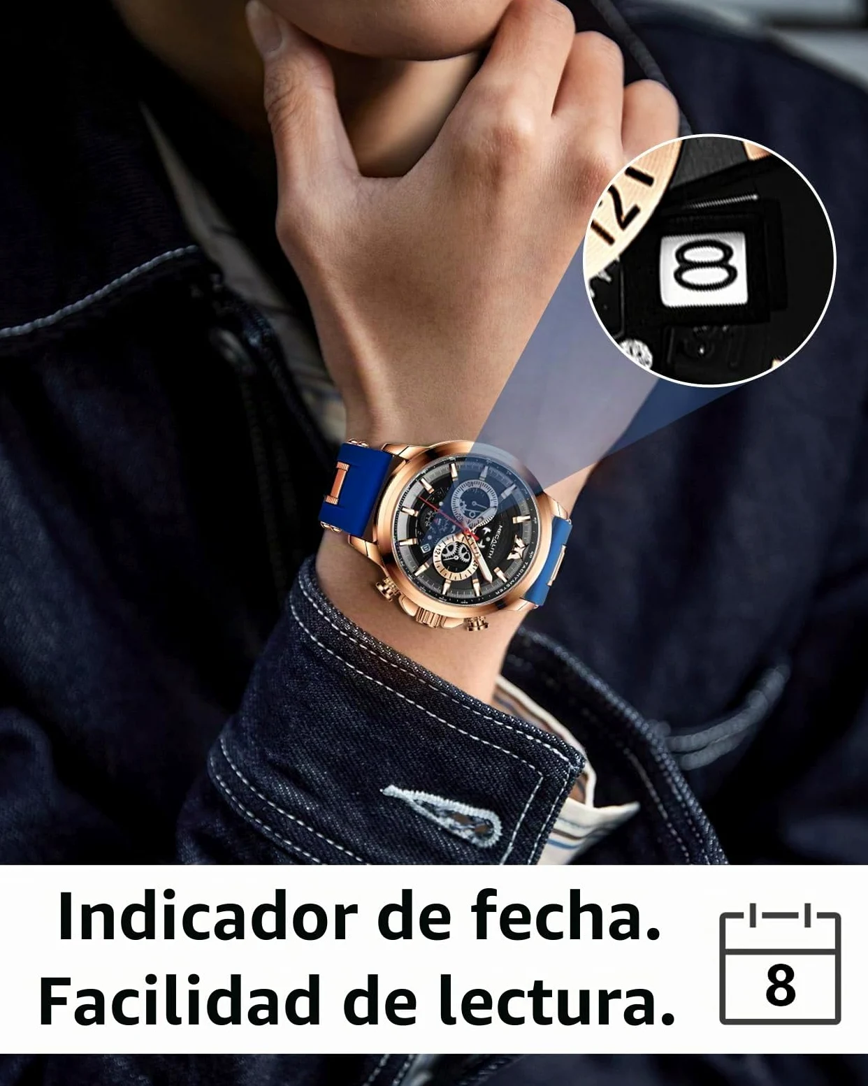MEGALITH Reloj Hombre Grande Deportivo: Impermeable Analógico Cronografo Relojes con Fecha Luminosa - Regalo Aniversario Cumpleaños para Moda Hombres