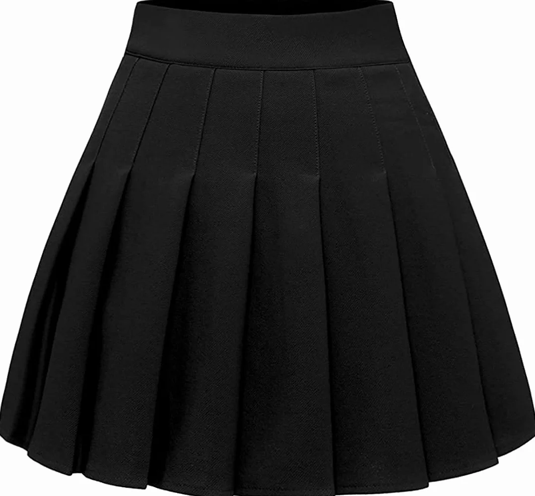 DRESHOW Mujer Elástica Plisada Minifalda Corto Falda