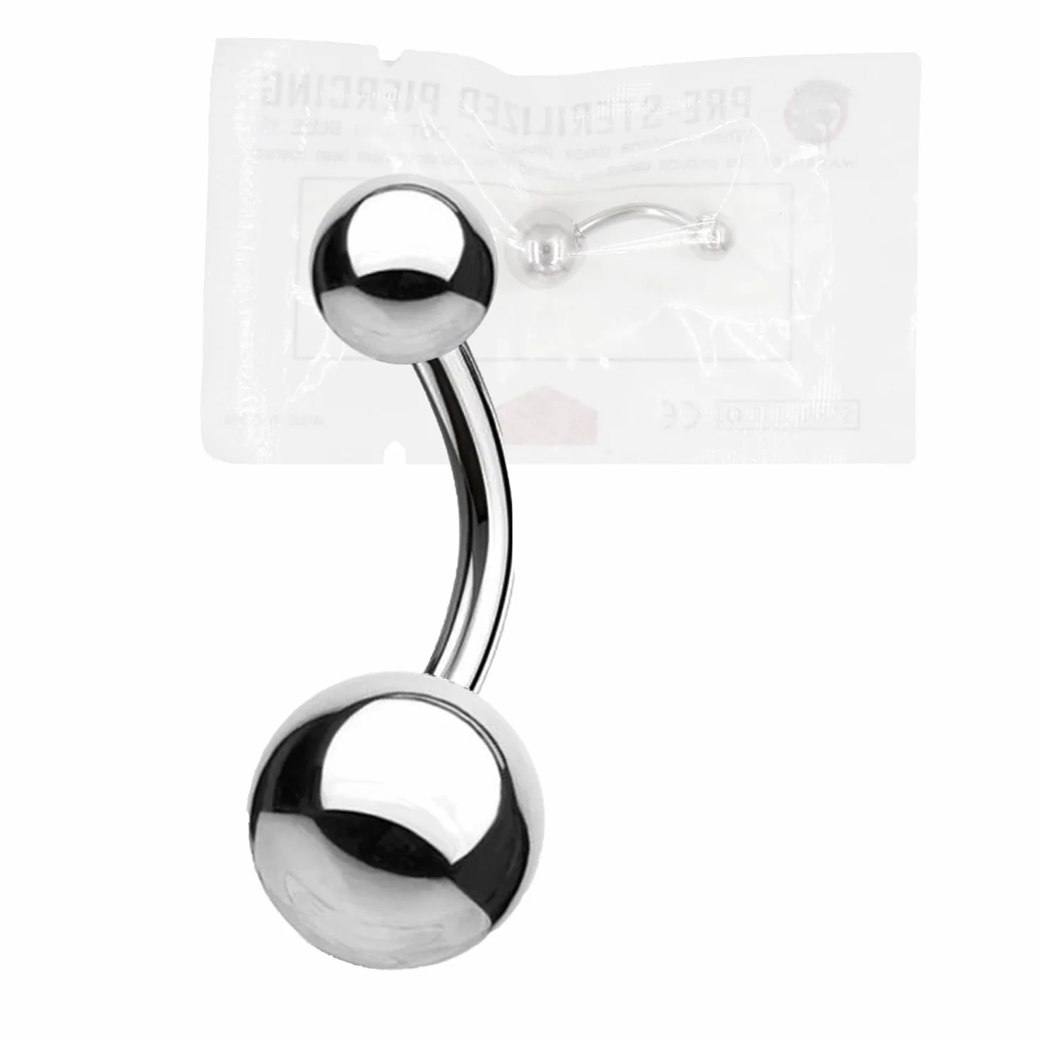 WARRIOR Piercing Ombligo ESTÉRIL Acero Quirúrgico 316 L Banana Classic Basic