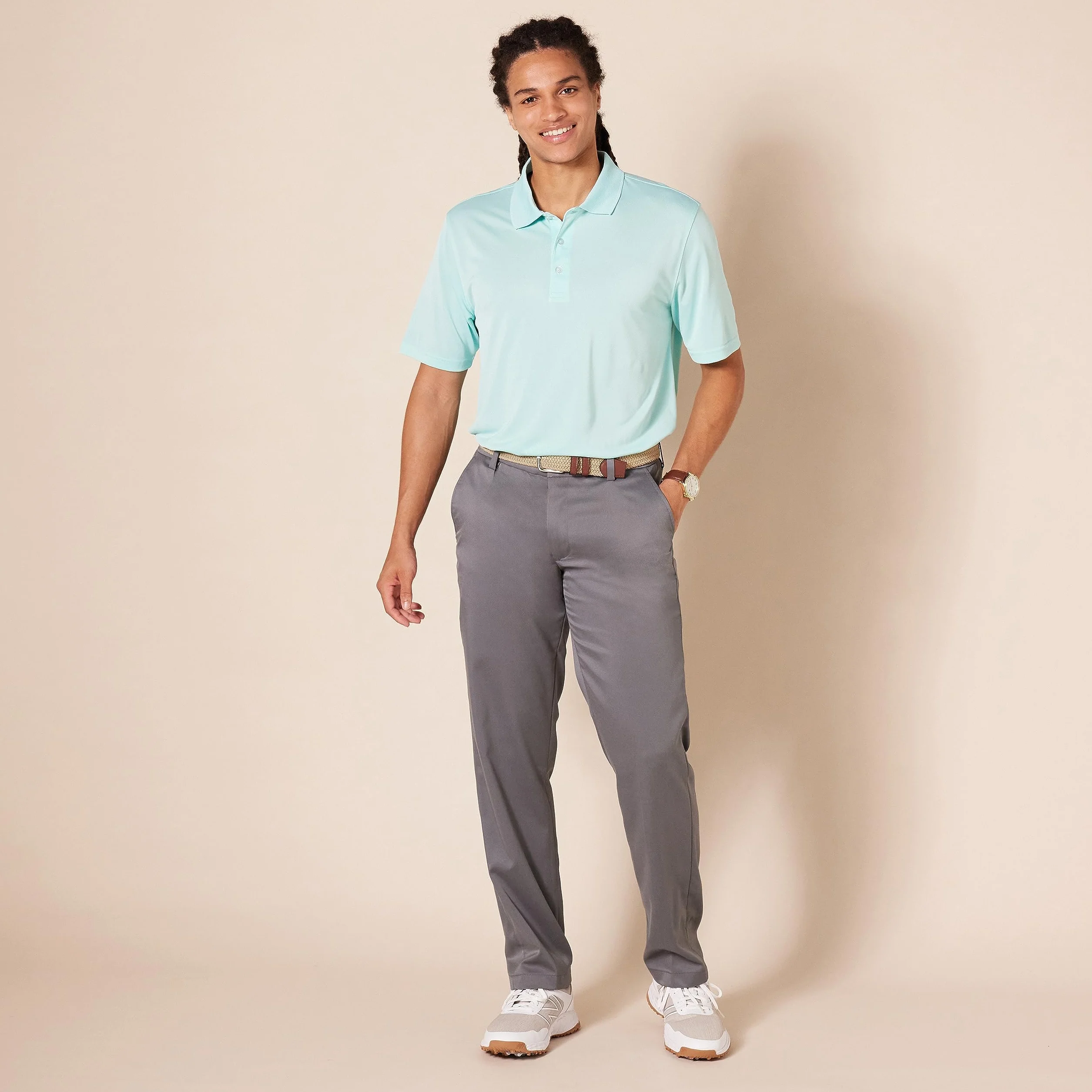 Amazon Essentials Pantalones de Golf Elásticos Corte Recto Hombre