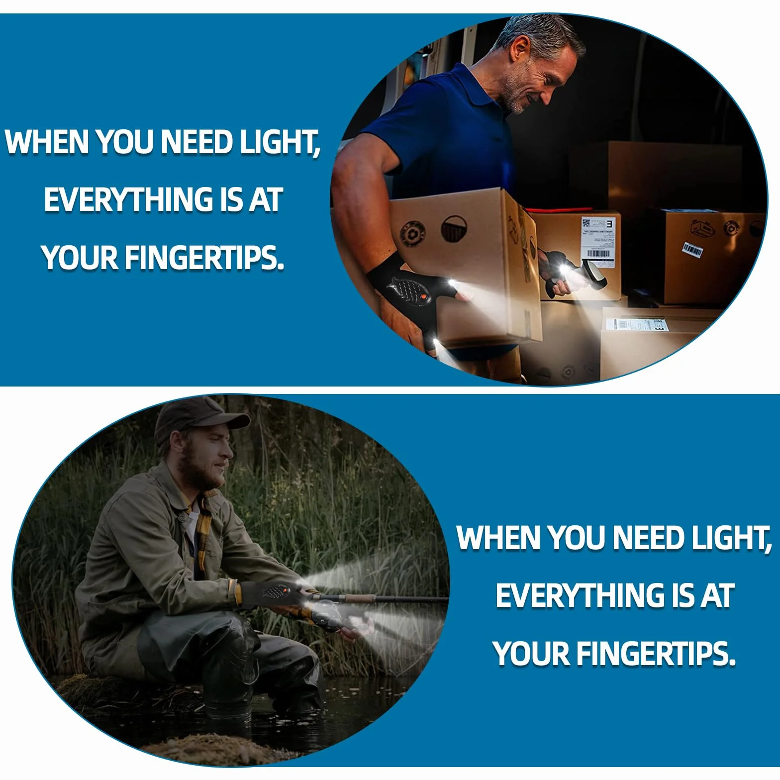 Zynxel Guantes con Luz LED Regalos Originales para Hombres Mujer