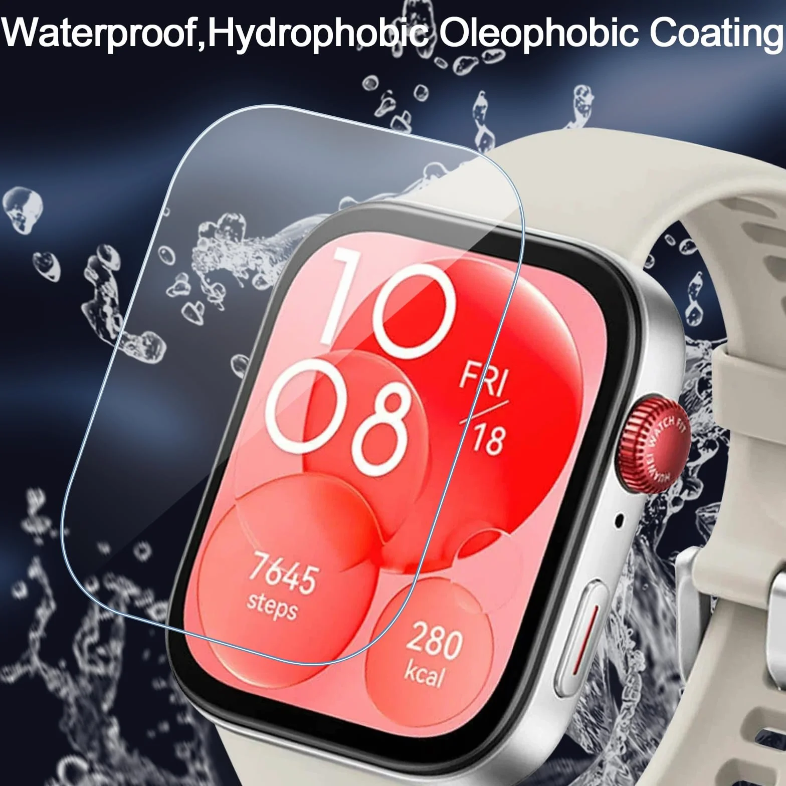 Protector de Pantalla para Huawei Watch Fit 3, Película de TPU Suave HD Transparente, 4 Pack