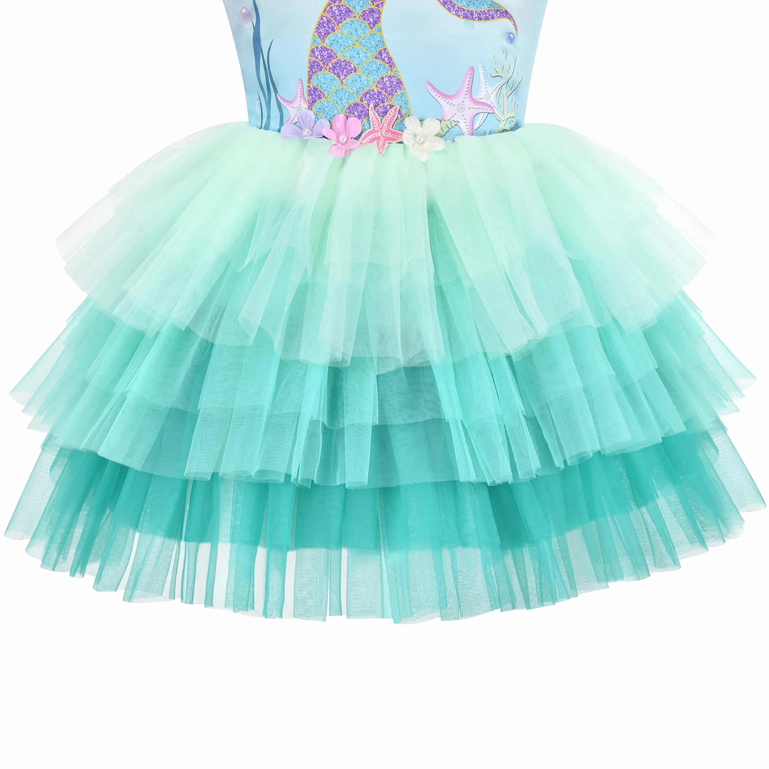 Vestido para niña Cumpleaños Princesa Volante Fruncido Pastel Globo Impresión 3-10 años