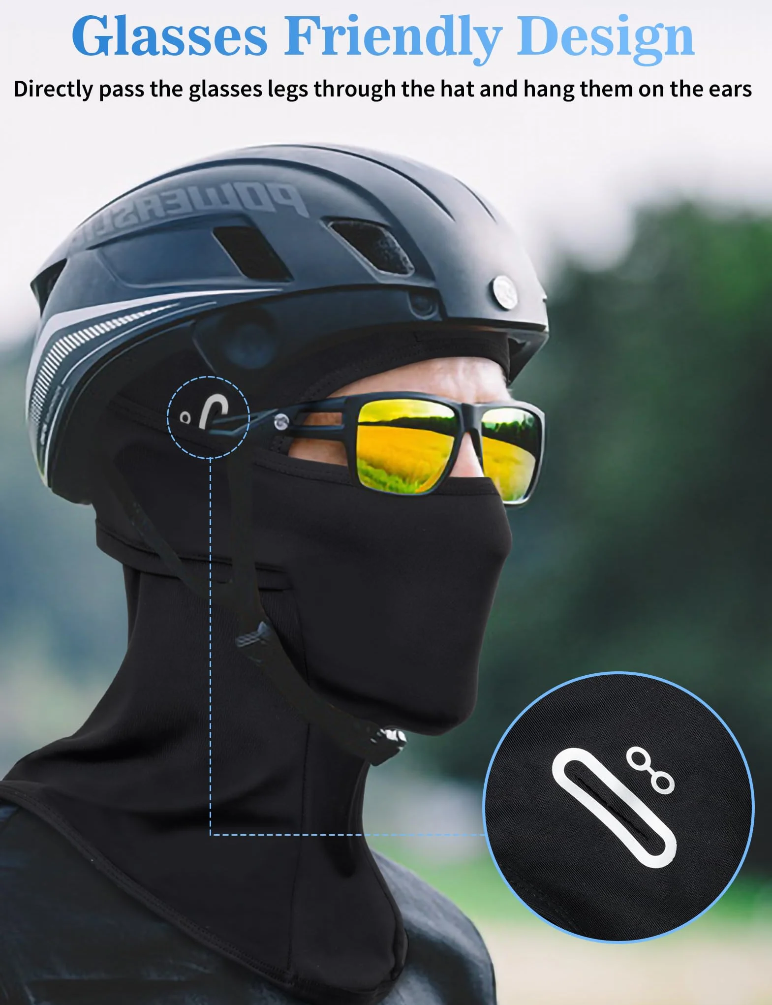 Becellen Pasamontañas Moto Protector UV Verano Ciclismo Balaclava Transpirable Anti Viento Elástica Negro