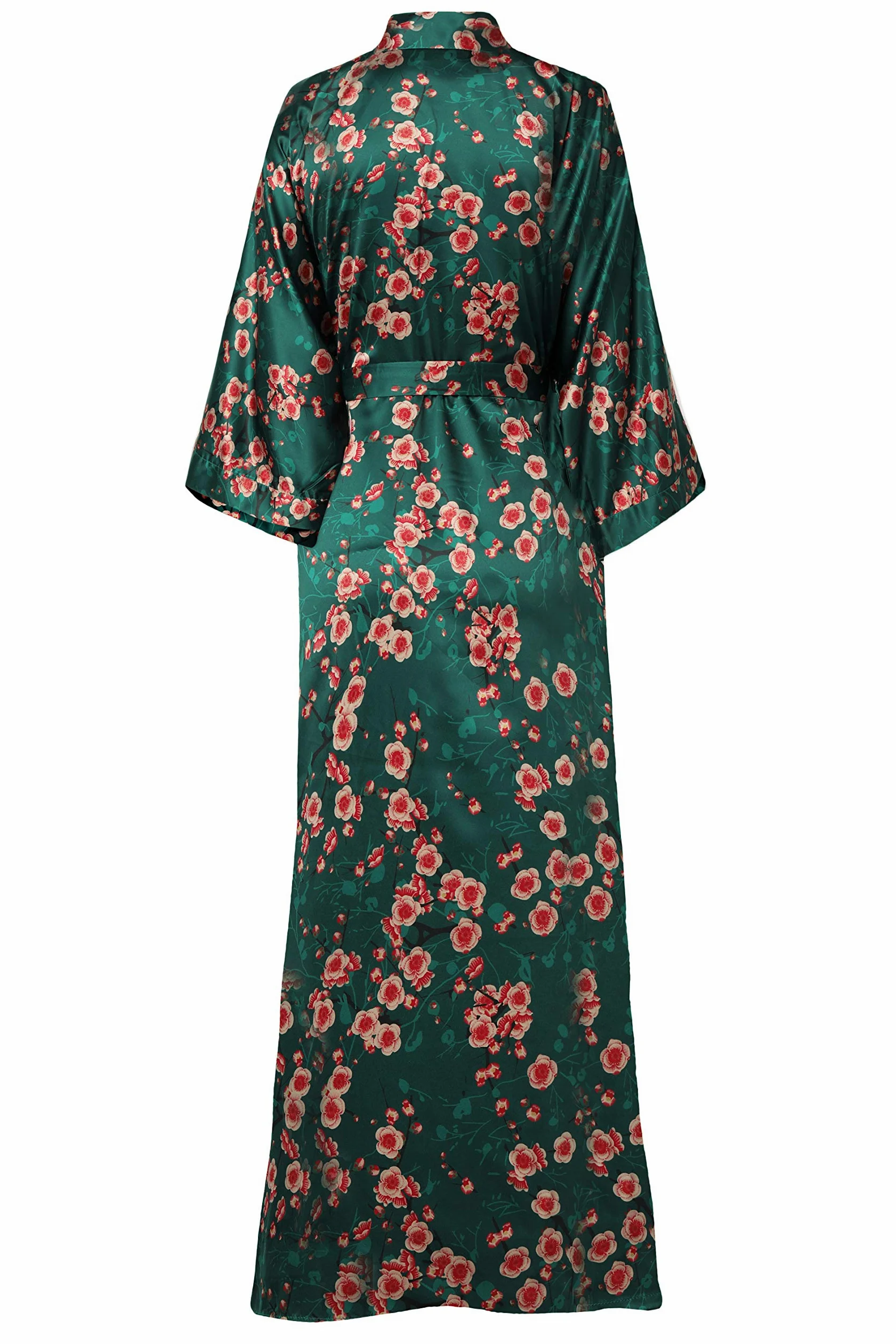 BABEYOND Kimono Floral Largo Bata Novia Kimono de Seda Túnica de Satén 1920s Ropa de Dormir Despedida de Soletera 135cm/53