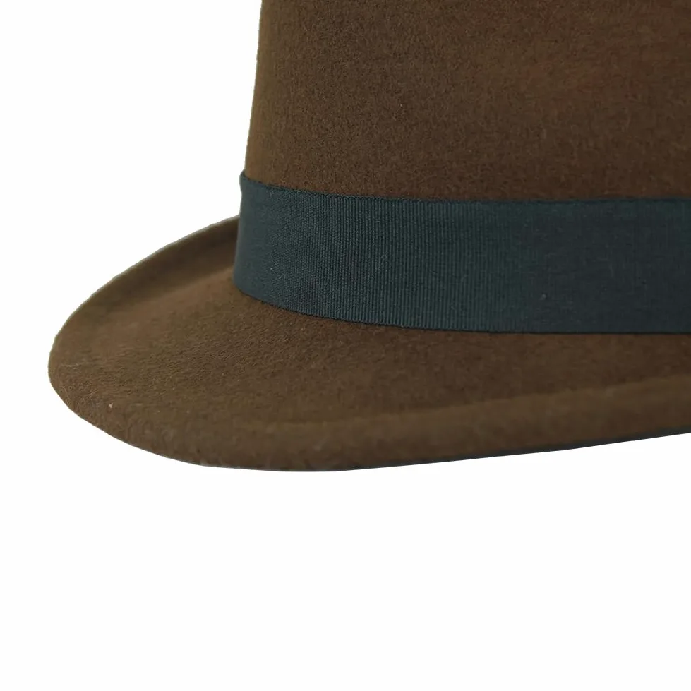 FREEBIRD99 Sombrero de fieltro de lana 100 % estilo panamá, sombrero plano de ala corta, para hombres y mujeres