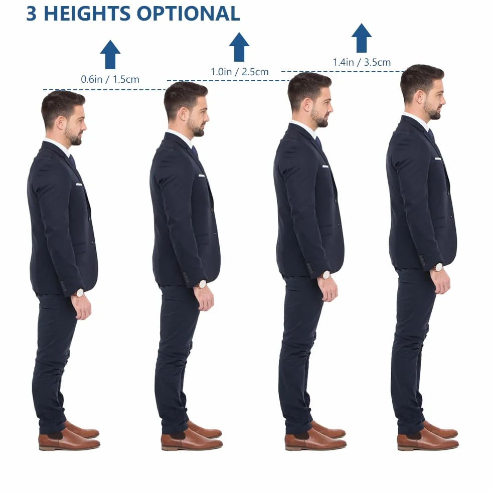 Aomig Plantillas Altura Hombre Alzas Zapatos Aumento Altura Soporte Talón Amortiguación