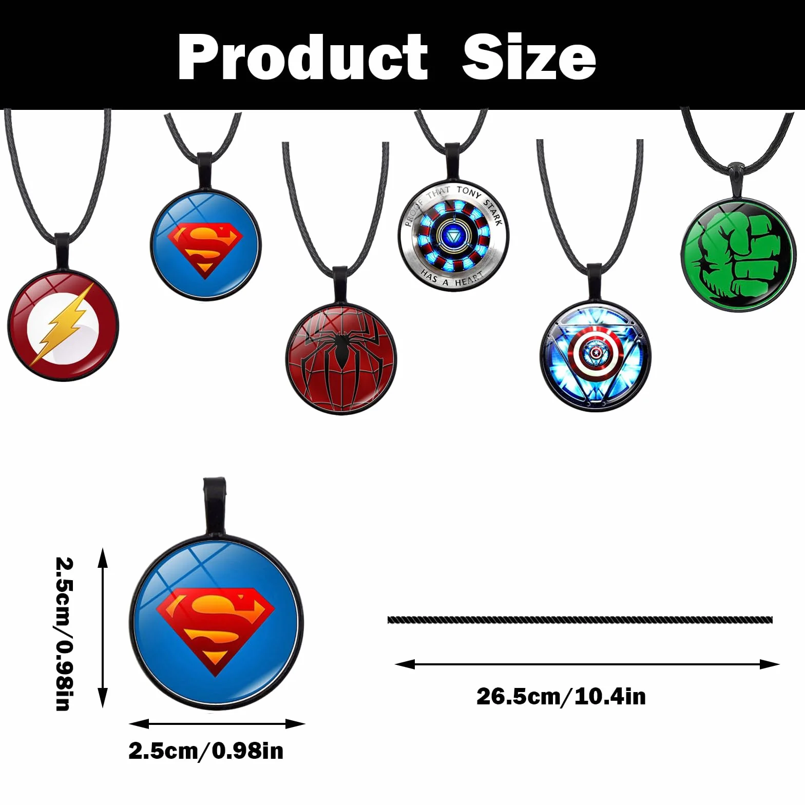 The Avengers Collana Superheroes Collares Collar con Colgante Accesorios 6pcs Anime Personaje Regalo Niños