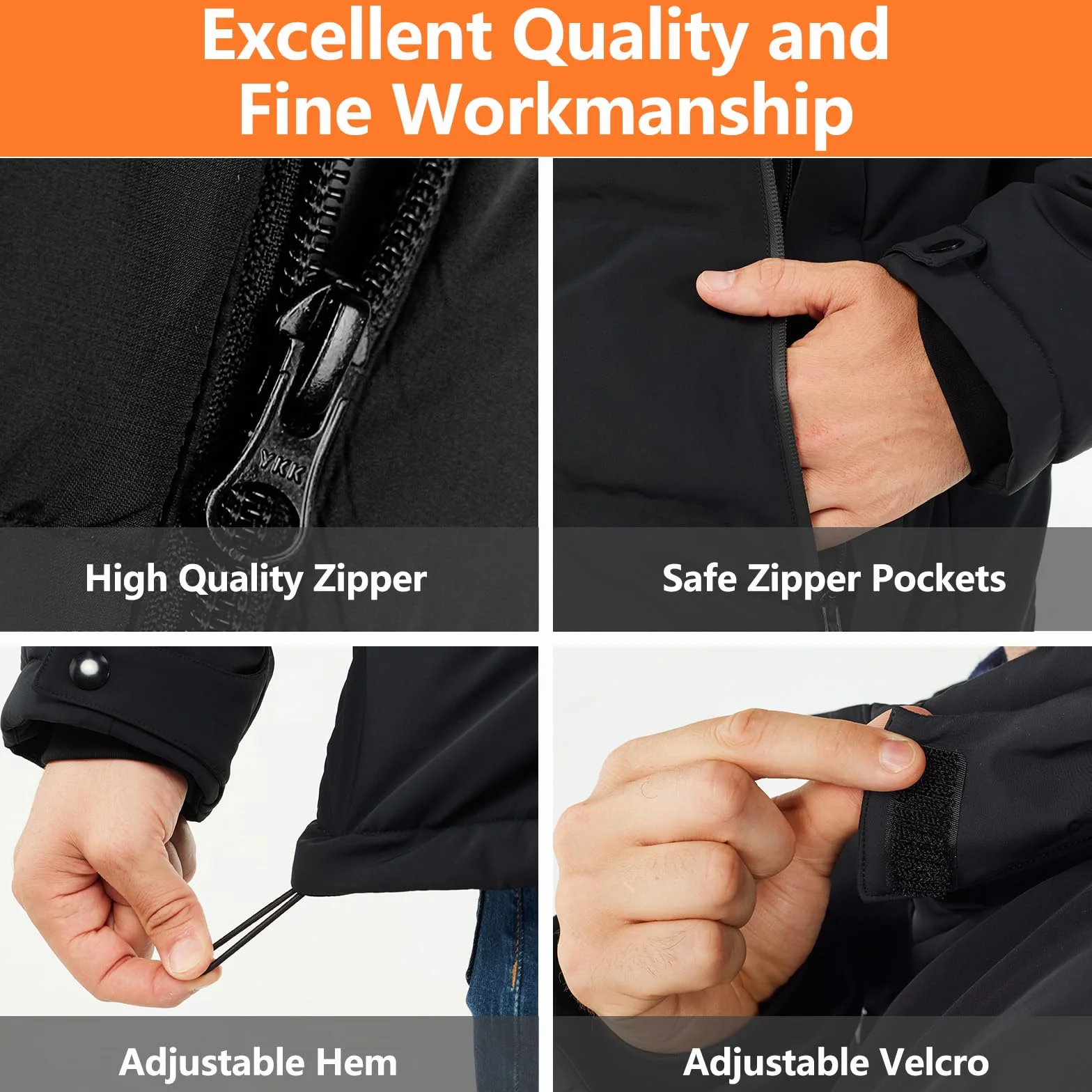 Chaqueta Calefactable Impermeable con Capucha para Hombres y Mujeres