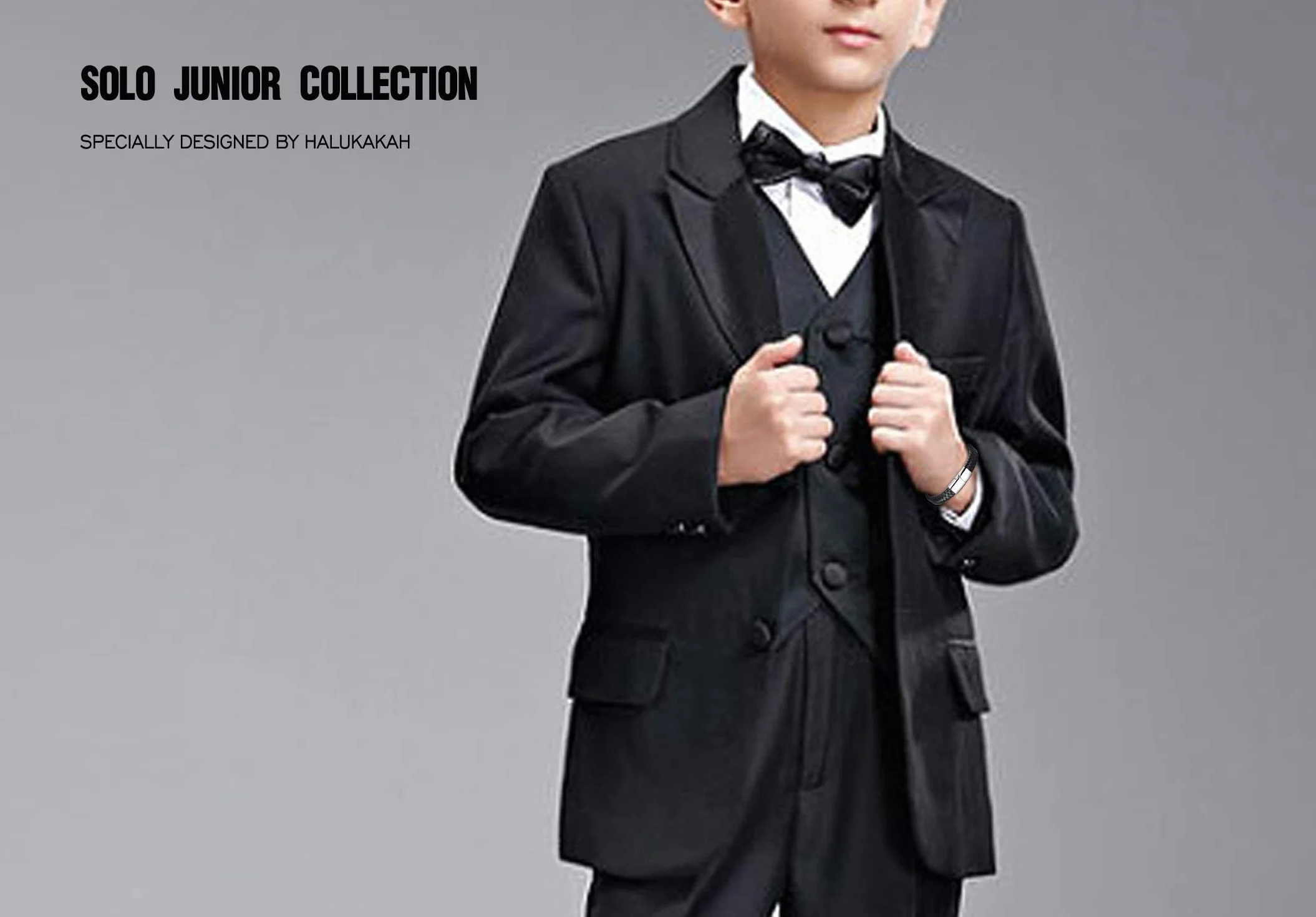 Solo Junior Pulsera de Cuero Marrón/Negro Clásico 6-15 Años Cierre Magnético Titanio Dorado/Plata/Negro 7"+0.7"(18+1.5cm) Caja de Regalo