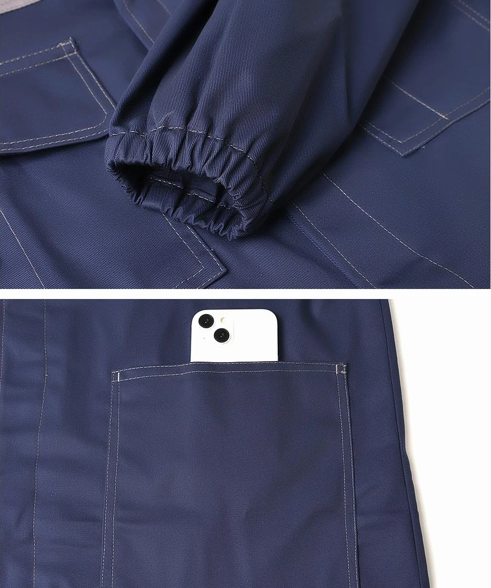 Bata de Laboratorio Hombre Chaqueta de Trabajo Multibolsillos Médico Adulto