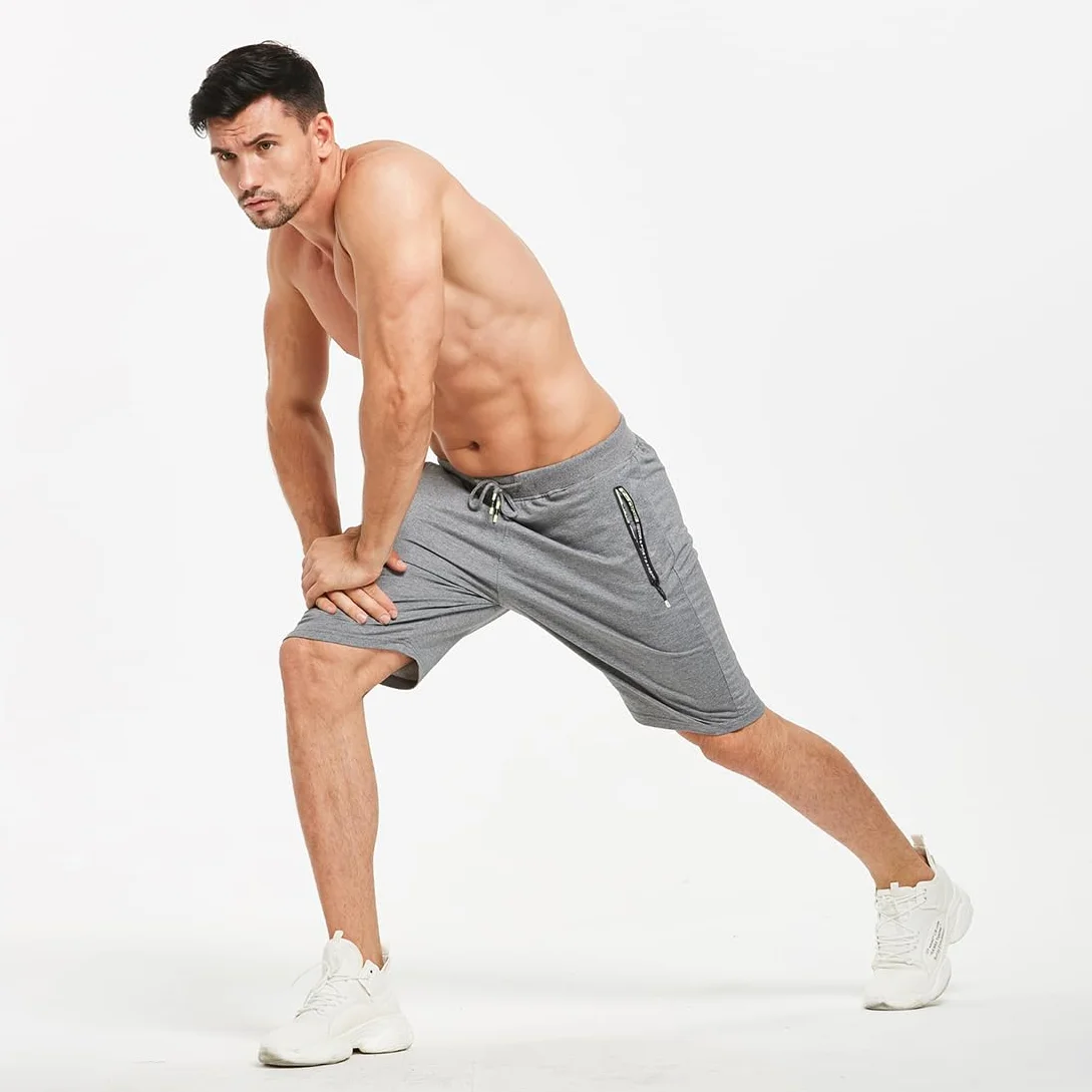 ZOXOZ Pantalones Cortos para Hombre Deporte Cremallera Algodon Shorts