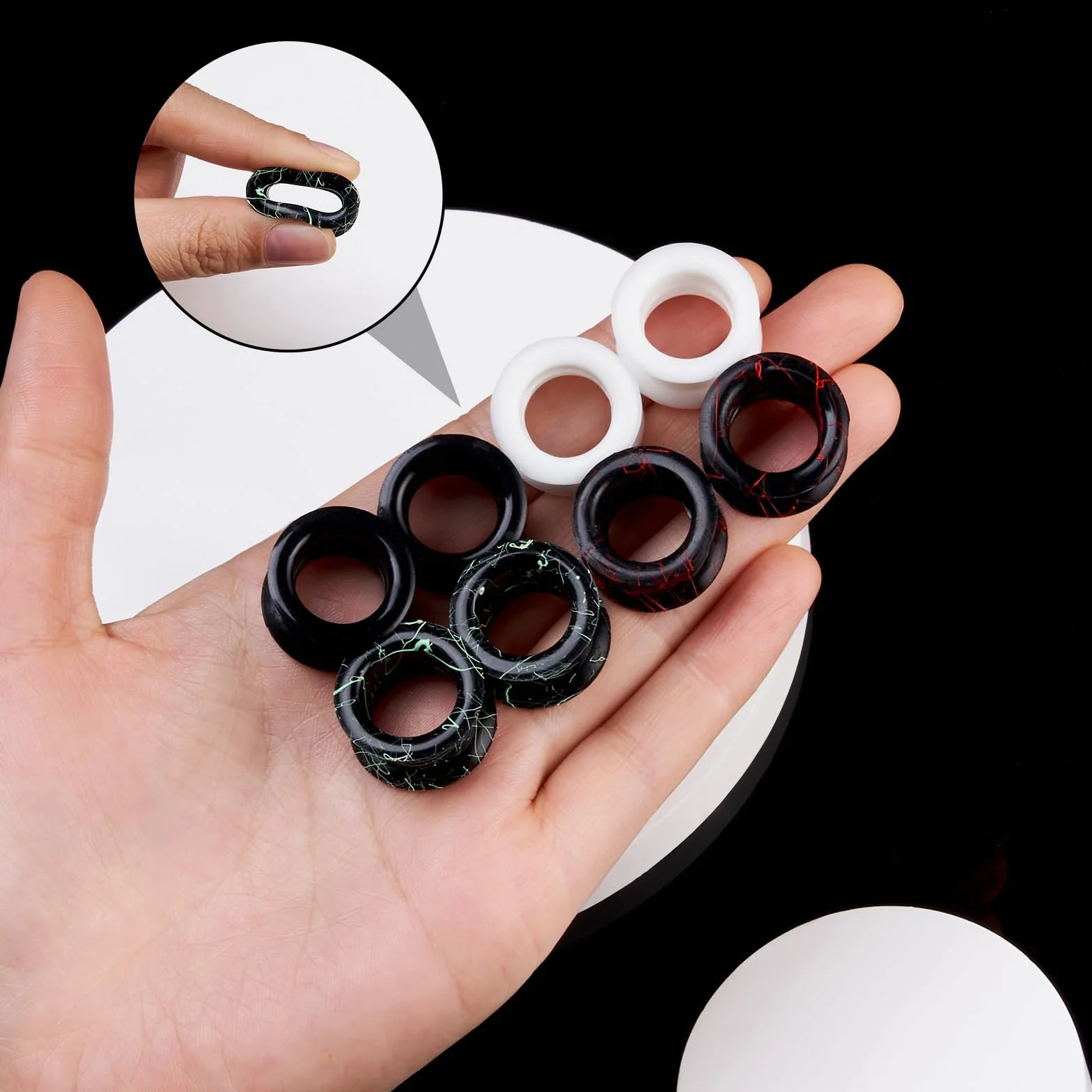 Longbeauty dilatadores de silicona dura oreja piercing doble flared 6 mm - 25 mm