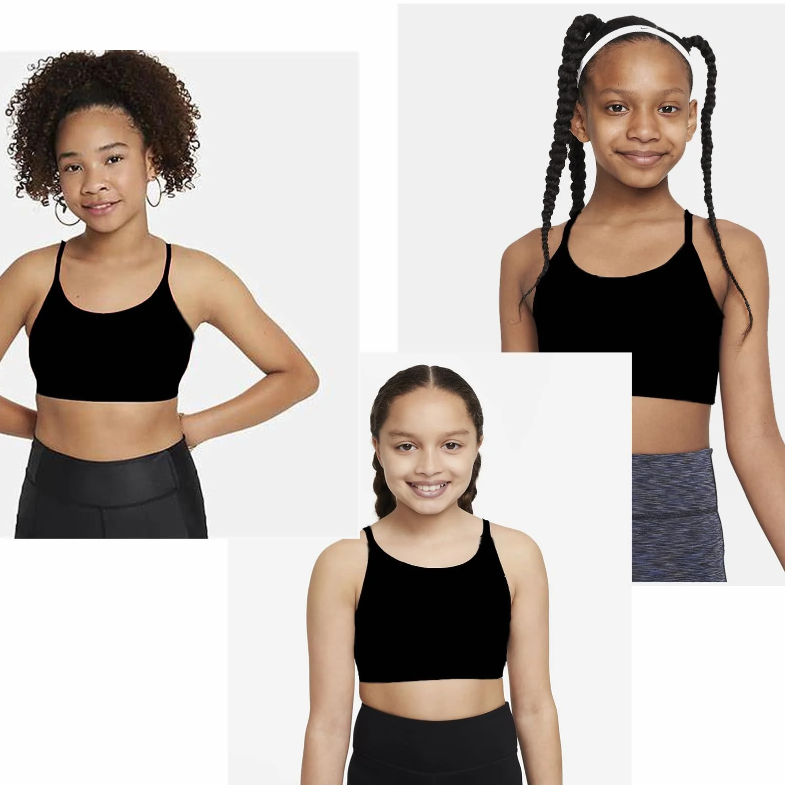 Sujetador Deportivo para Niñas 4 Piezas Algodón Top