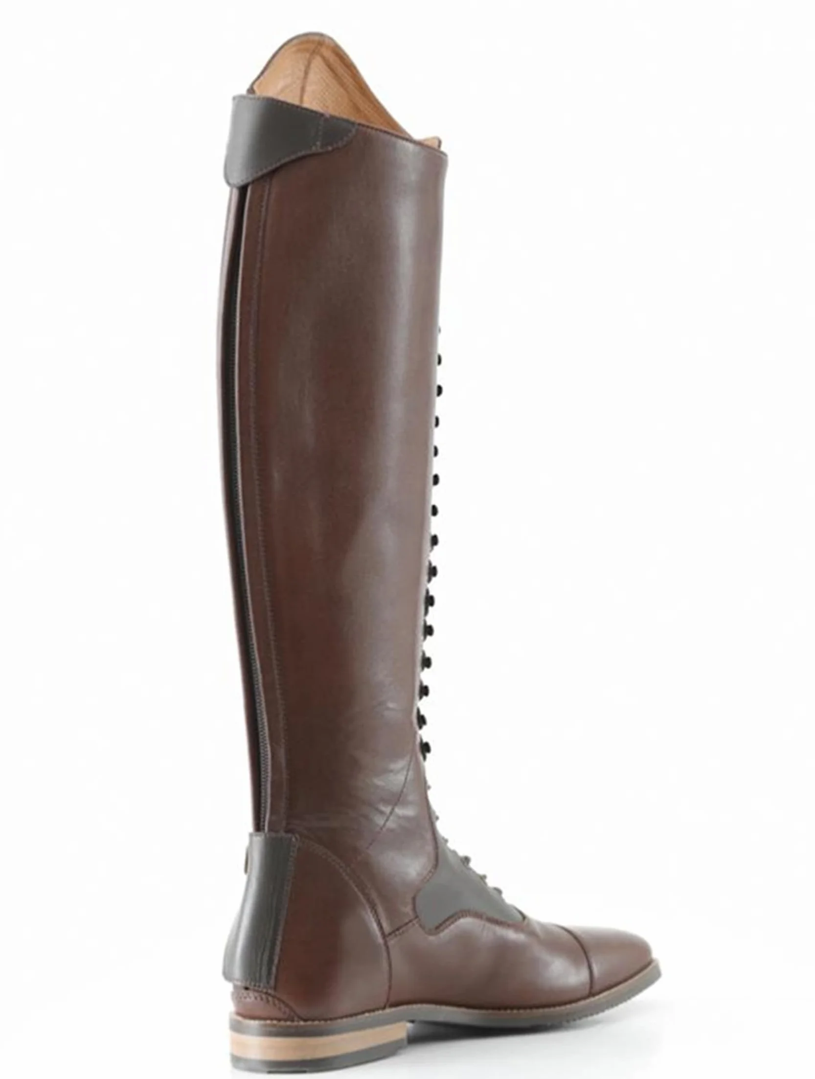 Botas ecuestres de Cuero PU Estilo Retro con Cordones para Hombre y Mujer