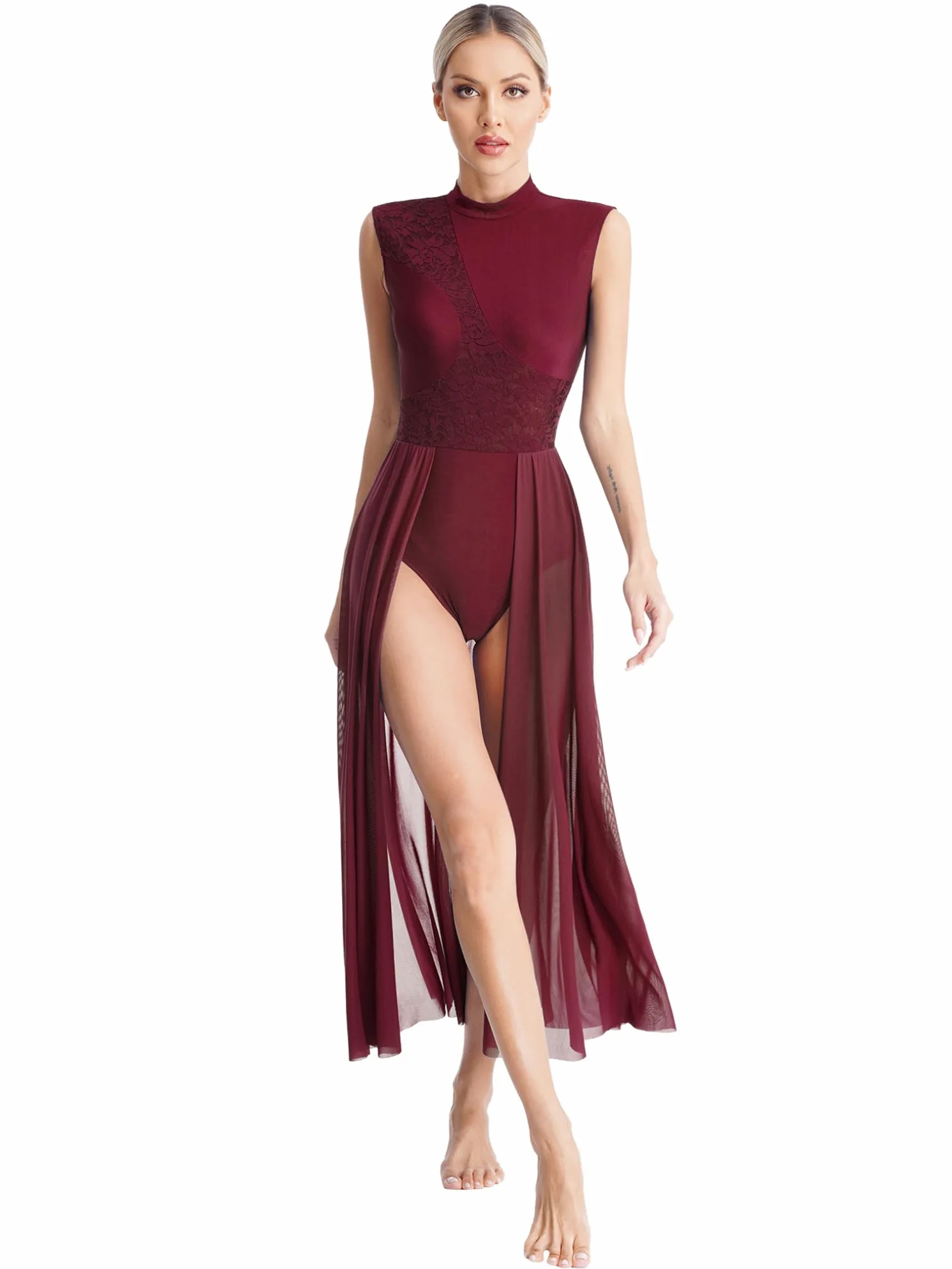 Freebily Vestido De Danza Lírica para Mujer Maillot De Danza Clásica Sin Mangas