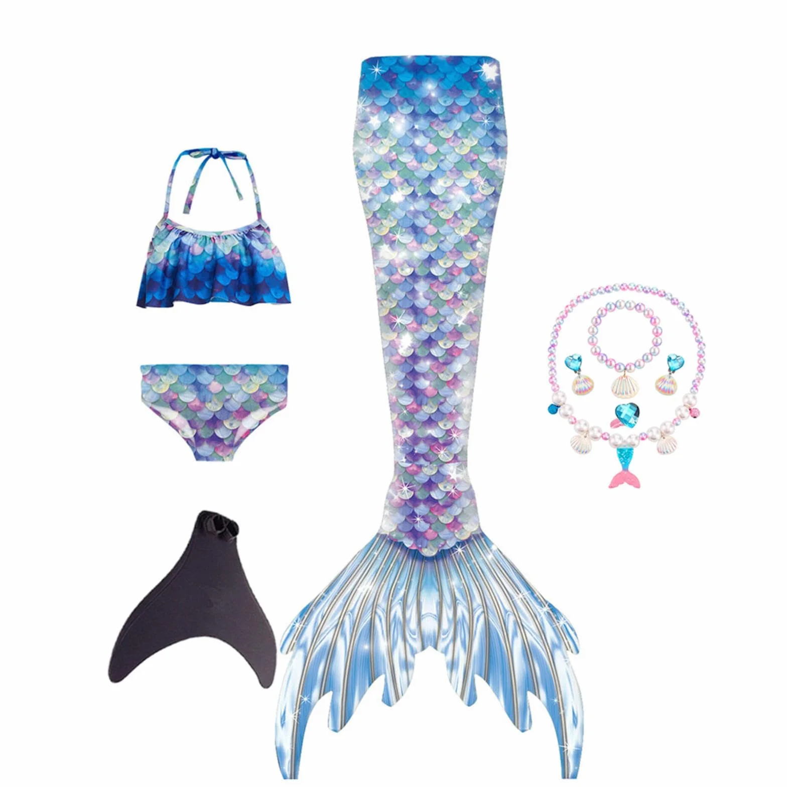 Lindo Conjunto para Niñas Patrones Divertidos Piscina y Mar
