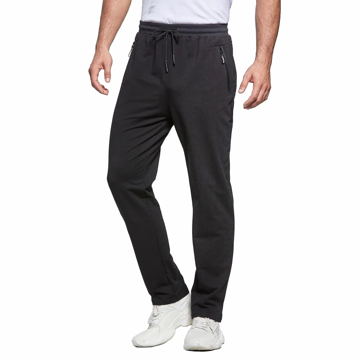 Pantalon Chandal Hombre Algodón Cremallera Bolsillos Cintura Elástica Ajustable