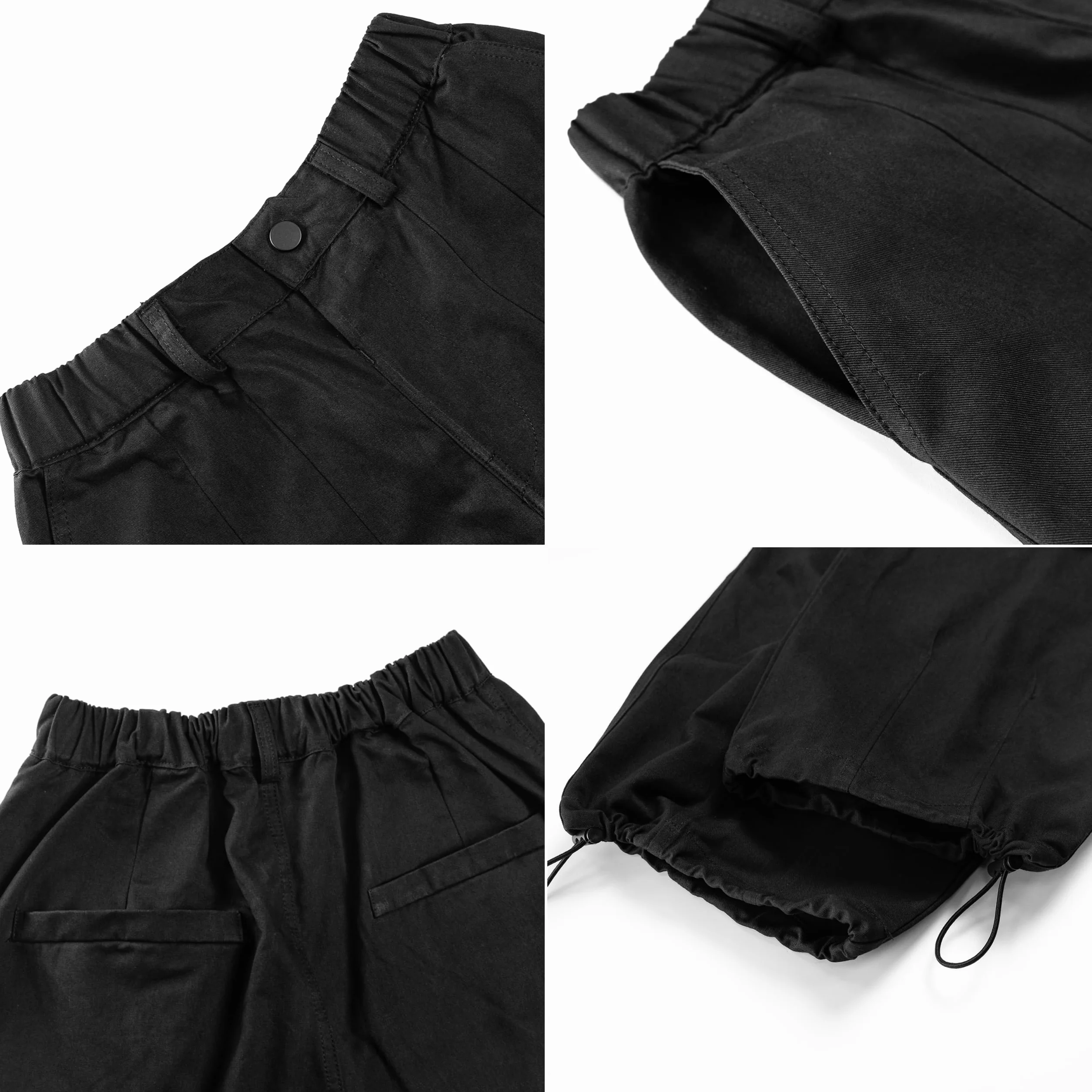 Pantalones Cargo para Niñas, Algodón, Cintura Elástica, Múltiples Bolsillos, 6-15 Años