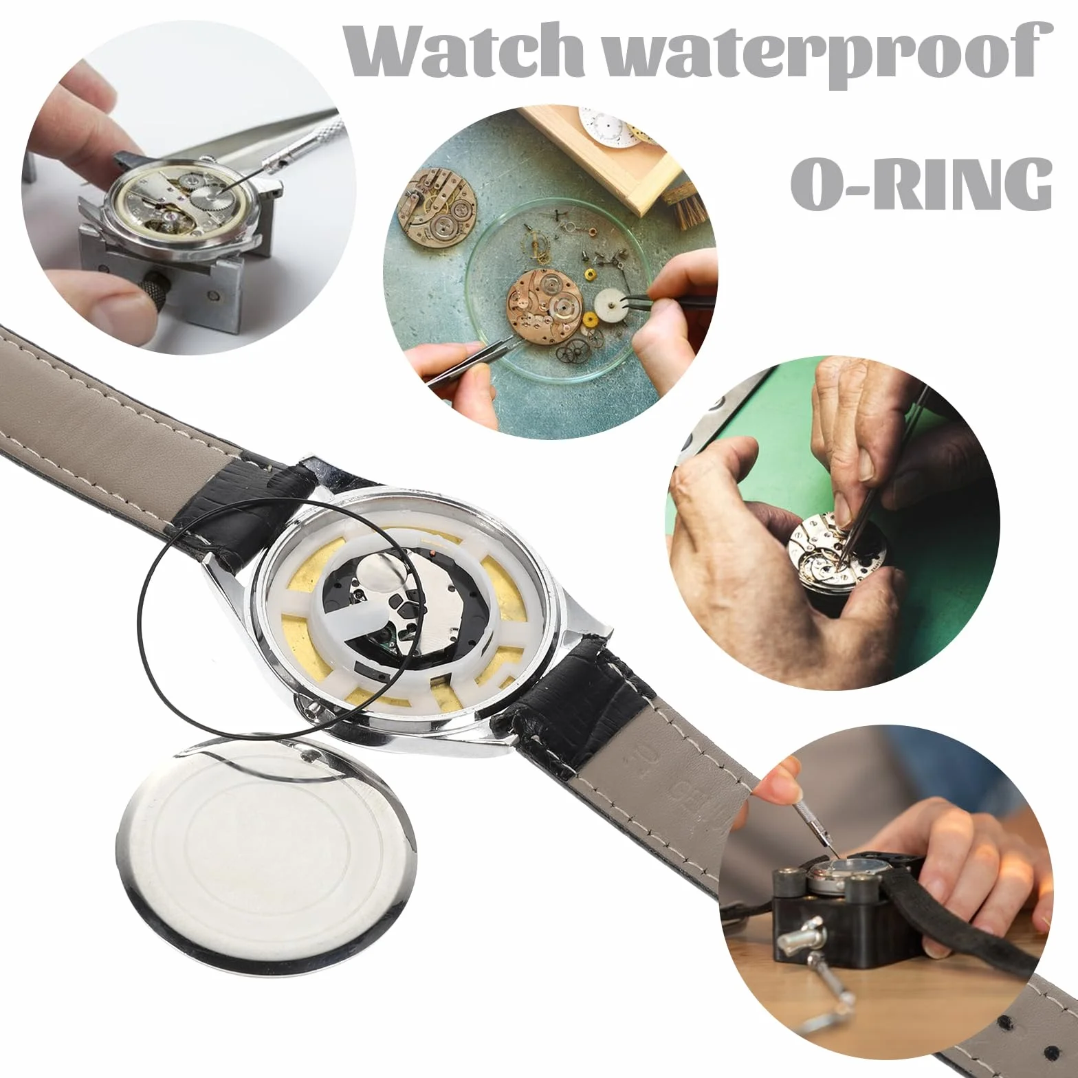 Anillo de goma O-Ring 0,6 mm para cubierta trasera de reloj, sello impermeable para reparación de relojes, 28 piezas