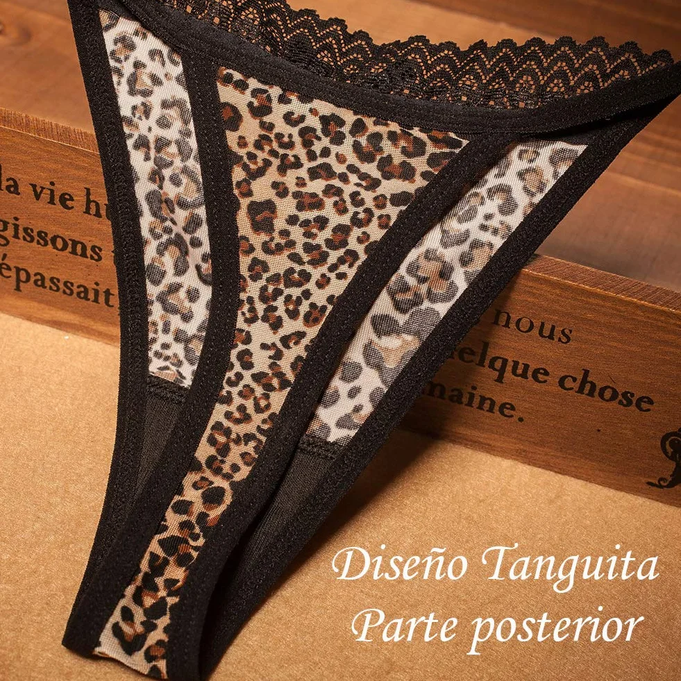VicSec 4 Pack Braguitas Sexy Encaje Fina Tanga Suave G-String Lencería Interior Espalda Decora Corazon Talla Única