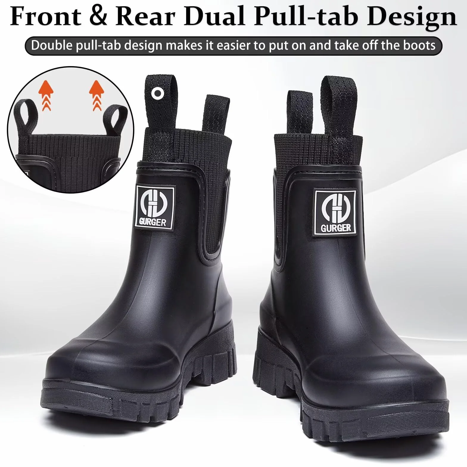Botas de Agua Mujer Chelsea Impermeable Wellington Botines de Goma