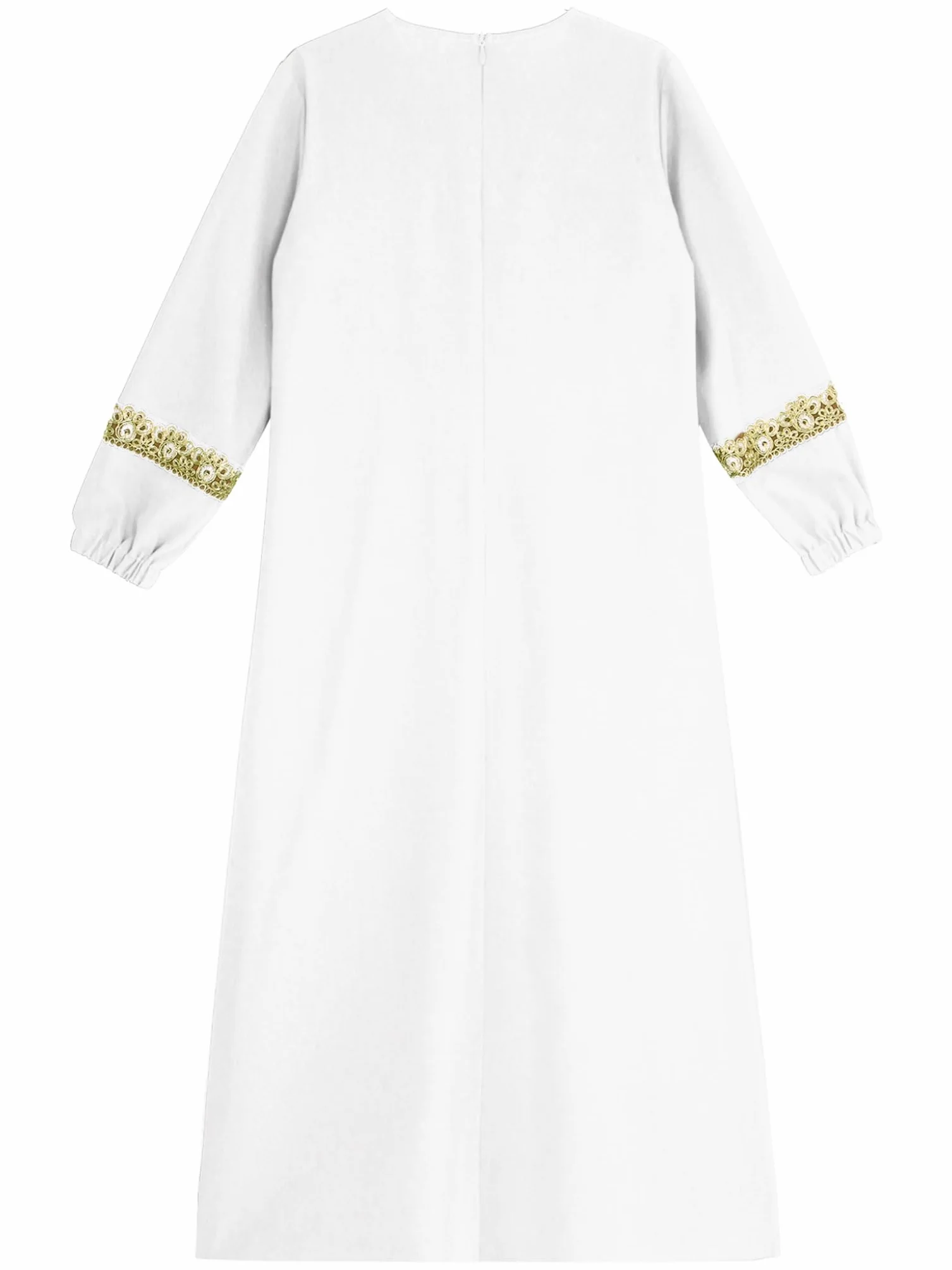 Runhomal Abaya Ramadán manga larga vestido musulmán niño niña