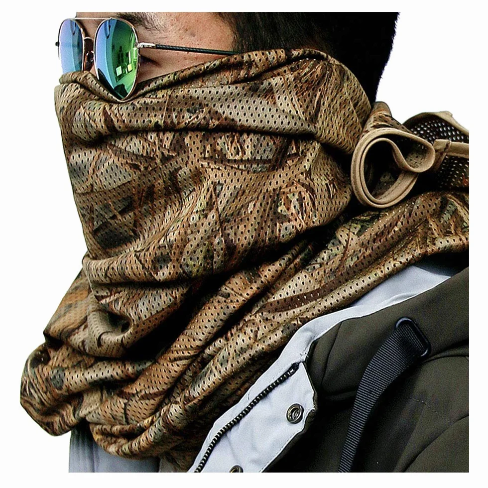 Namvo Pañuelo táctico de Secado rápido para la Cabeza con Red de Malla de Camuflaje Protección contra la Arena a Prueba de Viento para Deportes al Aire Libre Caza en el Desierto Ciclismo (Multicam)