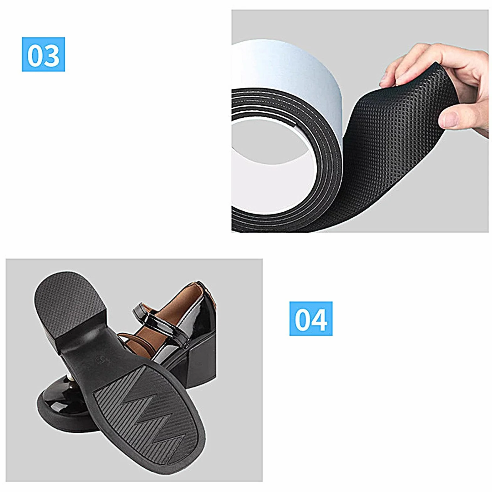 Agarre antideslizante para zapatos de 3.28 pies, almohadillas para talón, calcomanías protectoras inferiores