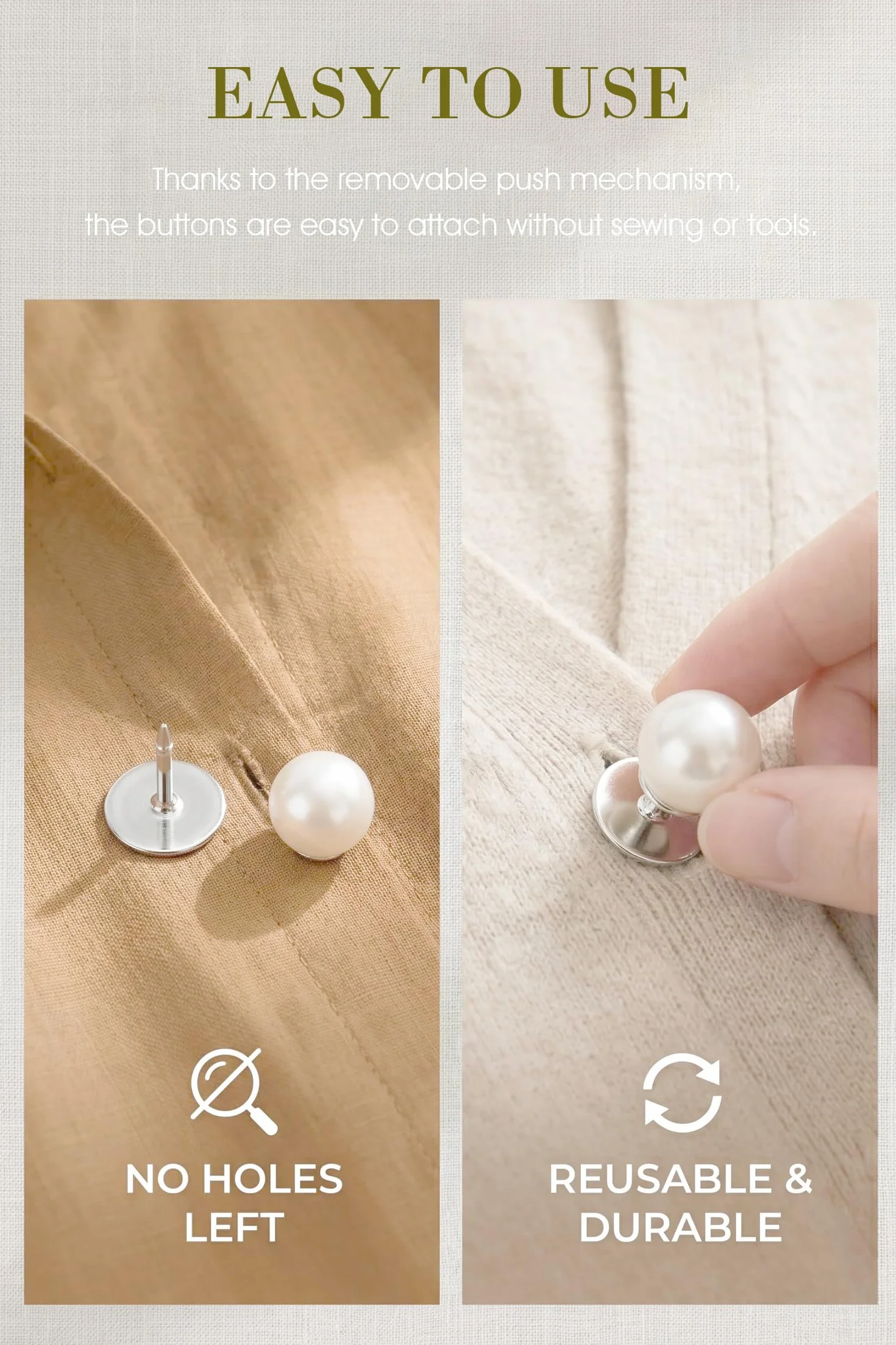 Broches para Ropa Mujer, Botones Perla sin Coser Camisa Decorativos Blancos, Pearl Buttons para Blusas Broche (Purple, Mixed Size*12)