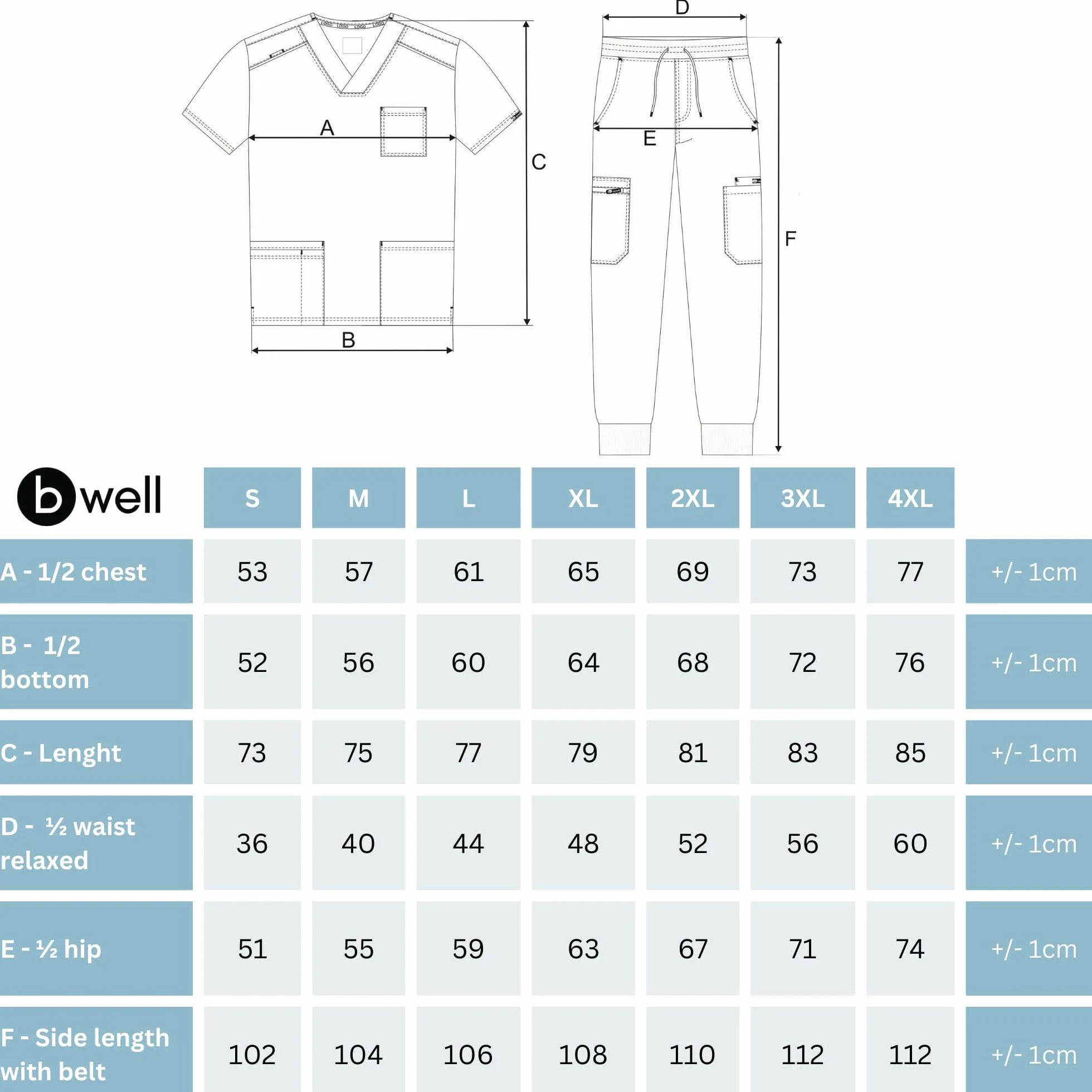B-well MATTEO Uniforme Sanitario Hombre Pantalón Jogger Casaca