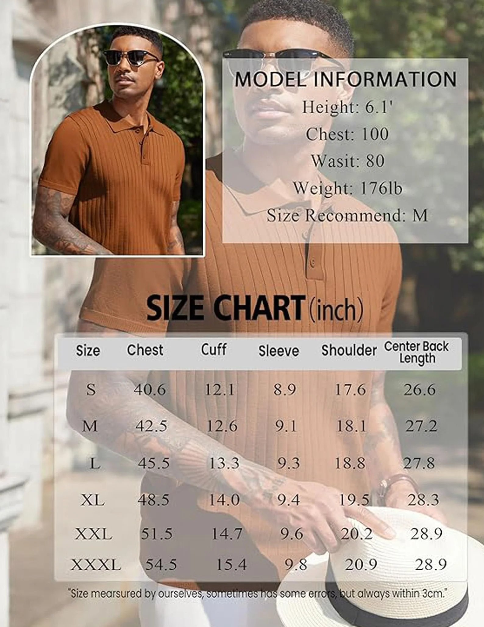 COOFANDY Polo Hombre Manga Corta de Punto Camiseta Polo Verano Casual Regular Fit Golf Shirt