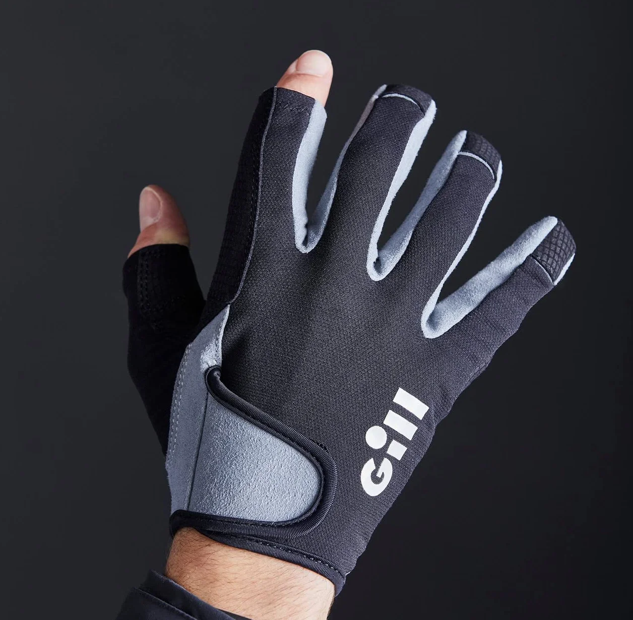 Gill Guantes Deckhand Hombre Dedo Largo Negro