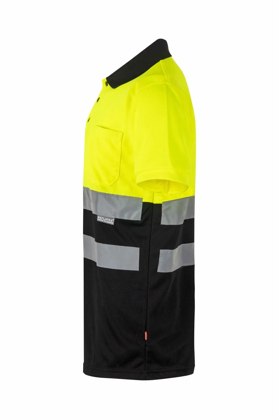 VELILLA Herren Poloshirt Zweifarbig Kurzärmelig Grau Neonorange