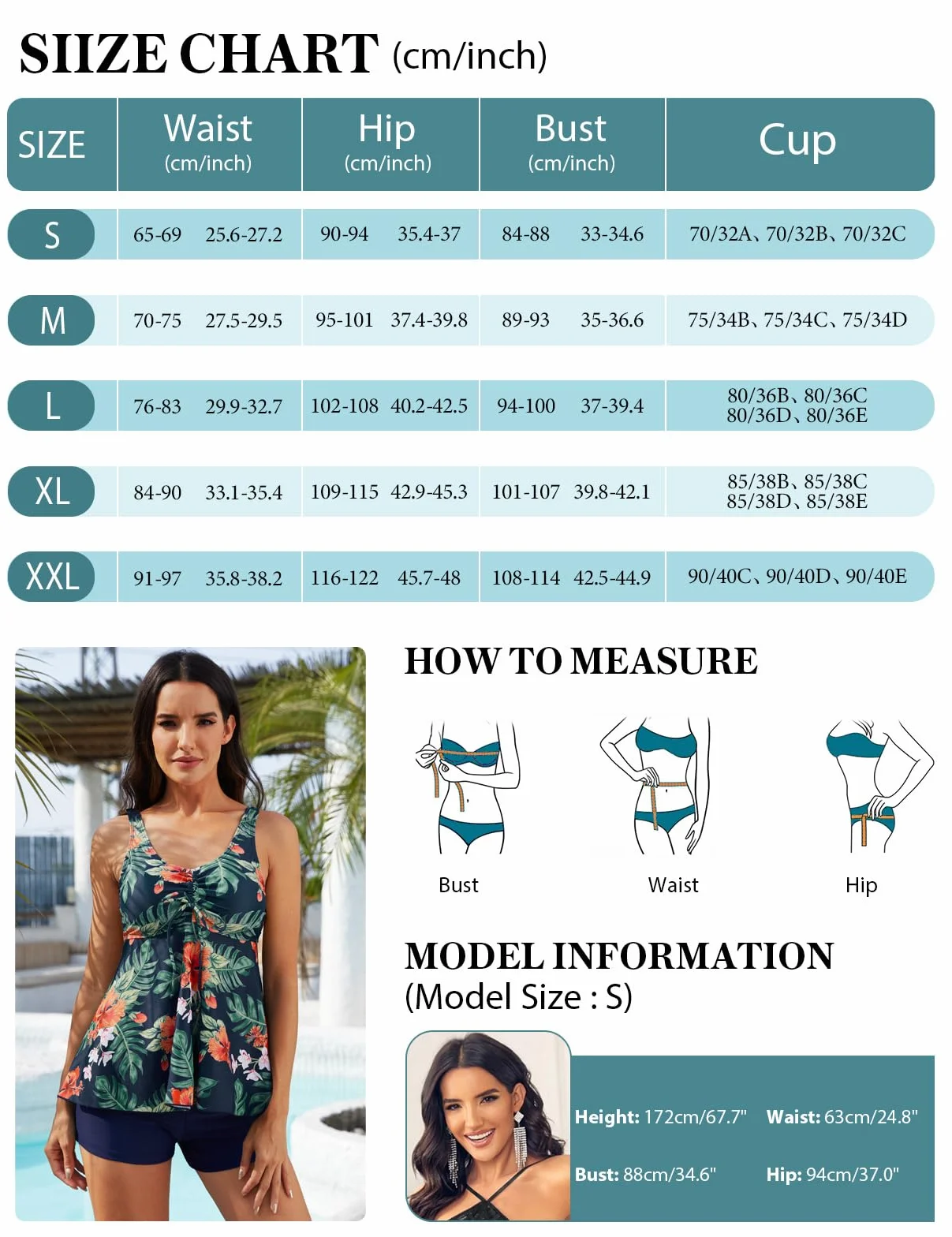 UMIPUBO Bañador Mujer Talla Grande Tankinis 2 Piezas Traje De Baño Push Up