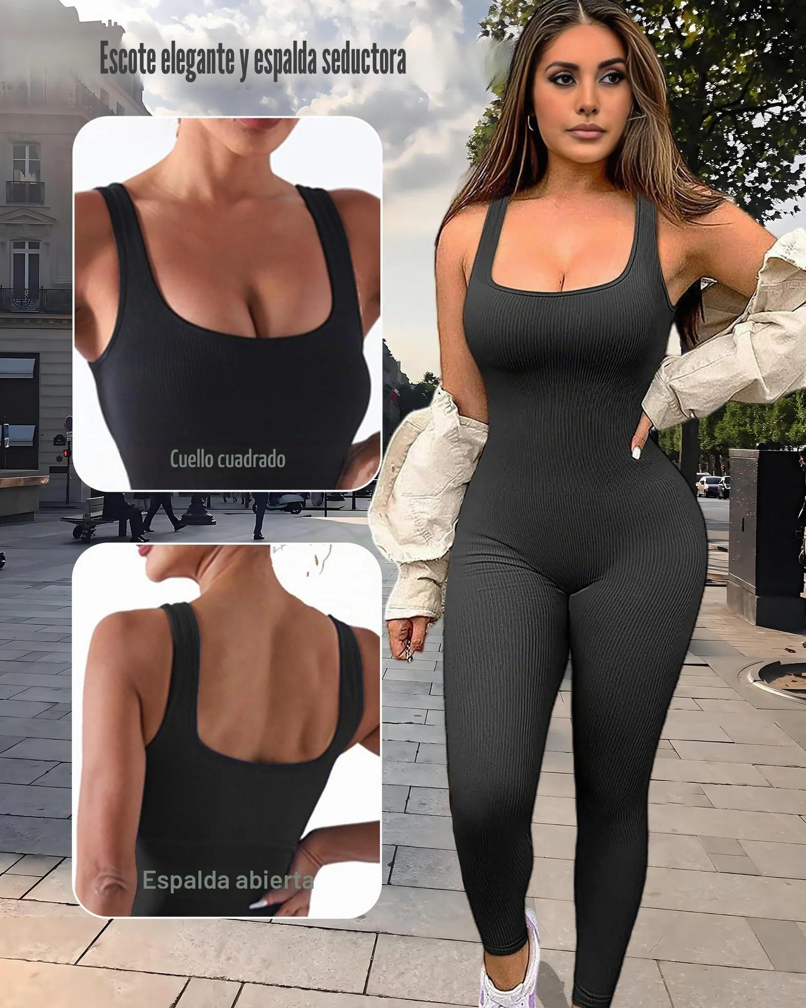 Merlvida Mono Deportivo Mujer sin Costuras Jumpsuit Ajustado Body Overol Ropa Gimnasio Fitness Yoga