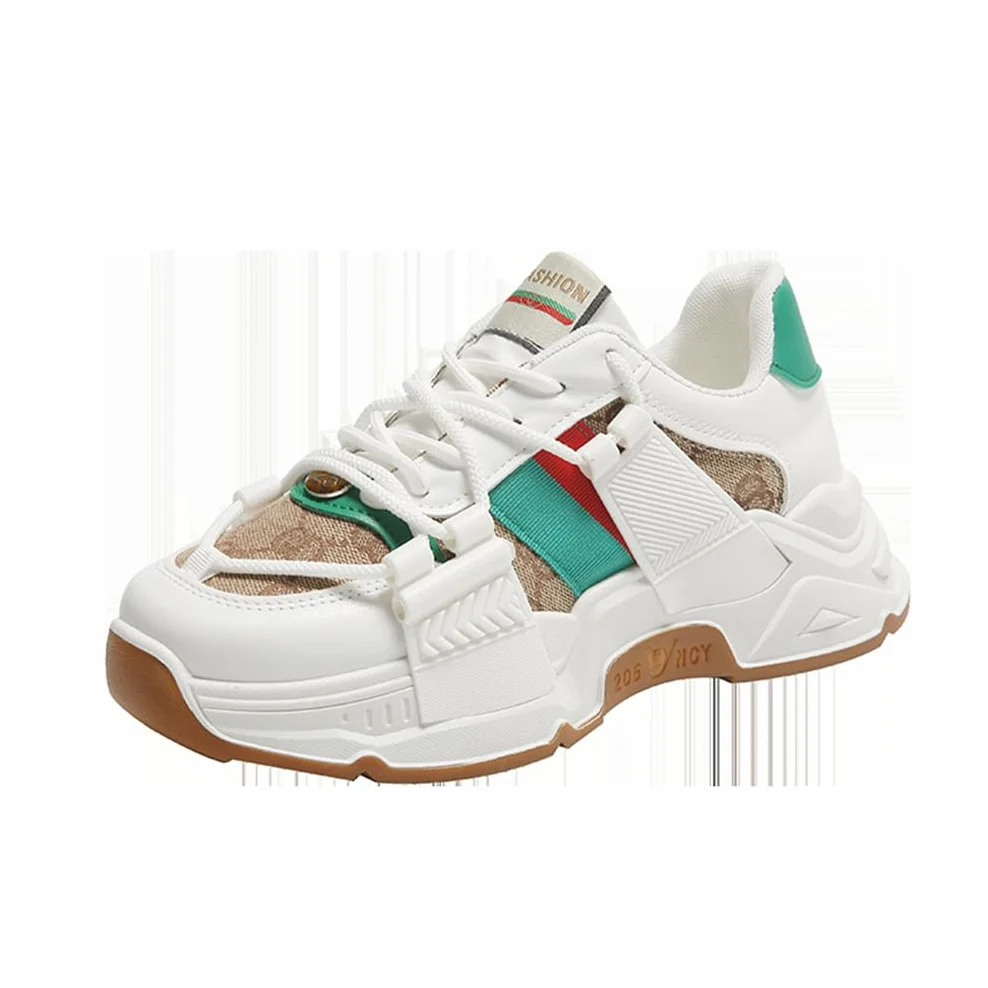 Daddy Shoes Mujer Ligero Fondo Grueso Casual Zapatos Zapatillas Deportivas Cabeza Redonda Bajo Cuatro Estaciones